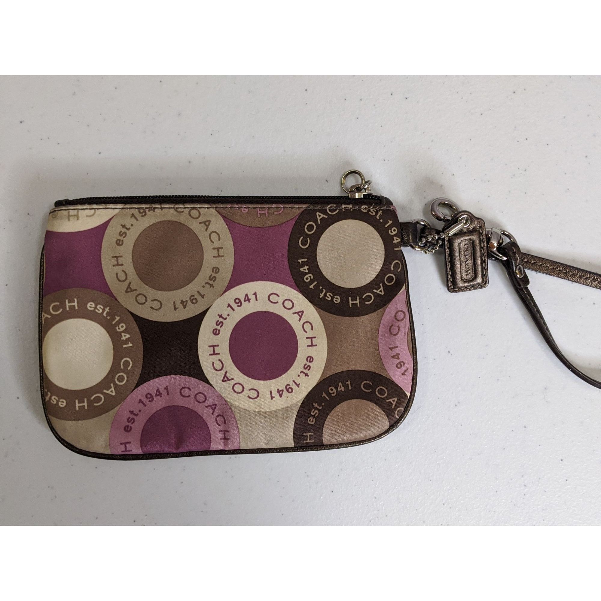 Coach Coach Purple Circle Print Wristlet With Zip Closure Size ONE SIZE - 2 Thumbnail