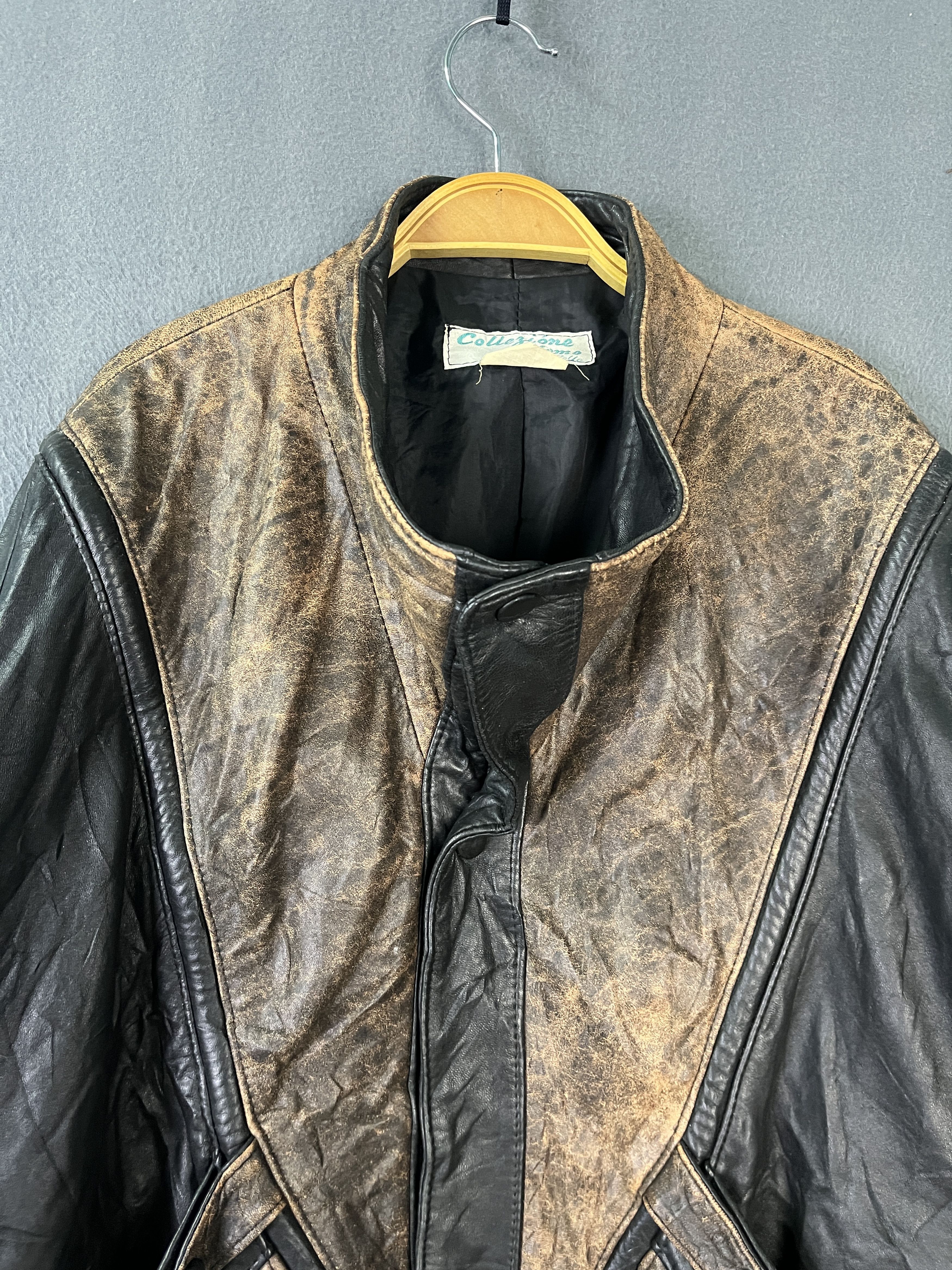 Genuine Leather Vintage Collezione Uomo Vera Pelle Leather Baggy Jacket Size US S / EU 44-46 / 1 - 3 Thumbnail