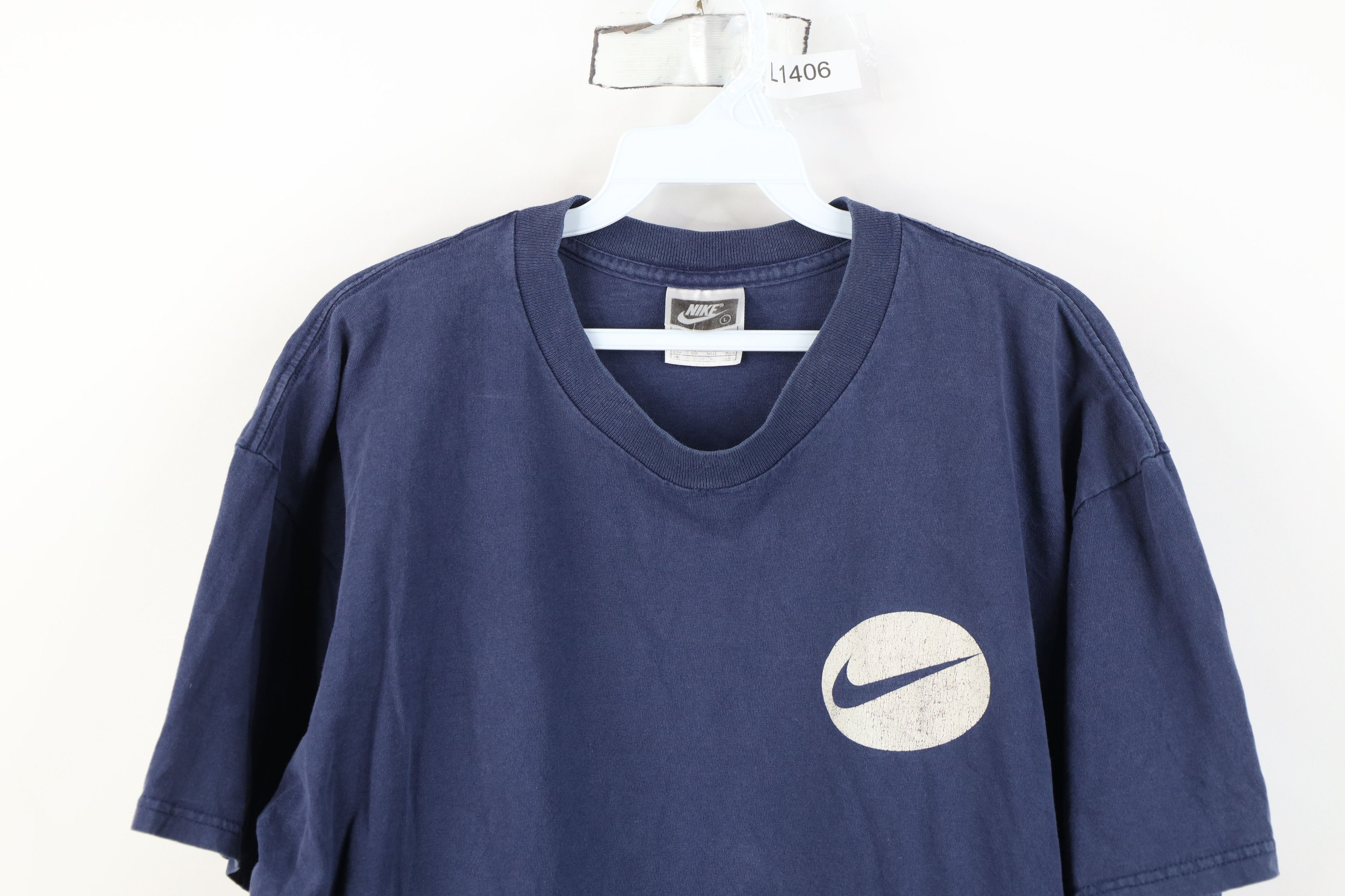 Nike Vintage 90s Nike Travis Scott Big Swoosh T-Shirt Blue USA Size US L / EU 52-54 / 3 - 2 Thumbnail