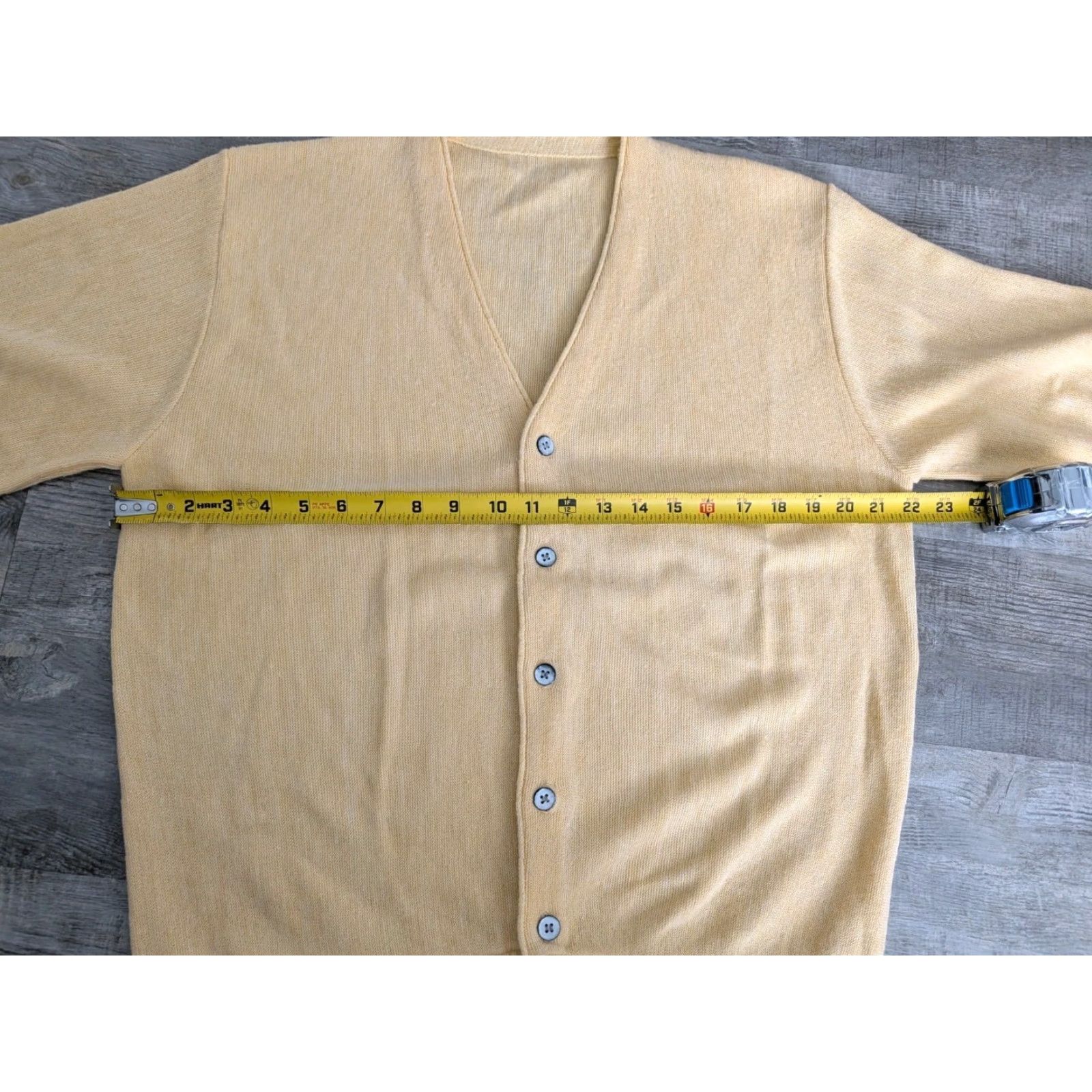 Buttero VINTAGE 60's Mens Cardigan Sweater Butter Yellow Kurt Cobain Style M/L EUC Cardigan Sweater Mens Yellow Kurt Cobain 60s Grunge Vintage Size US M / EU 48-50 / 2 - 7 Thumbnail
