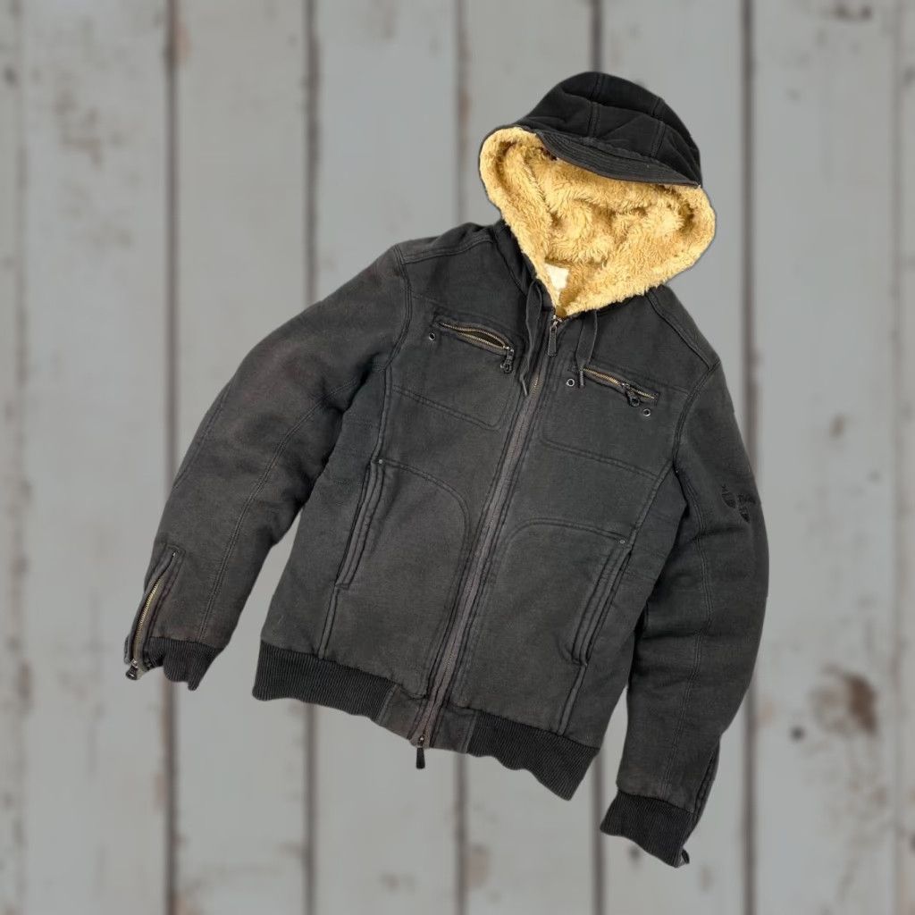 Diesel VINTAGE Diesel Hooded Jacket Men XL Black Faux Fur Zip Bomber Jacket Size US XL / EU 56 / 4 - 1 Thumbnail