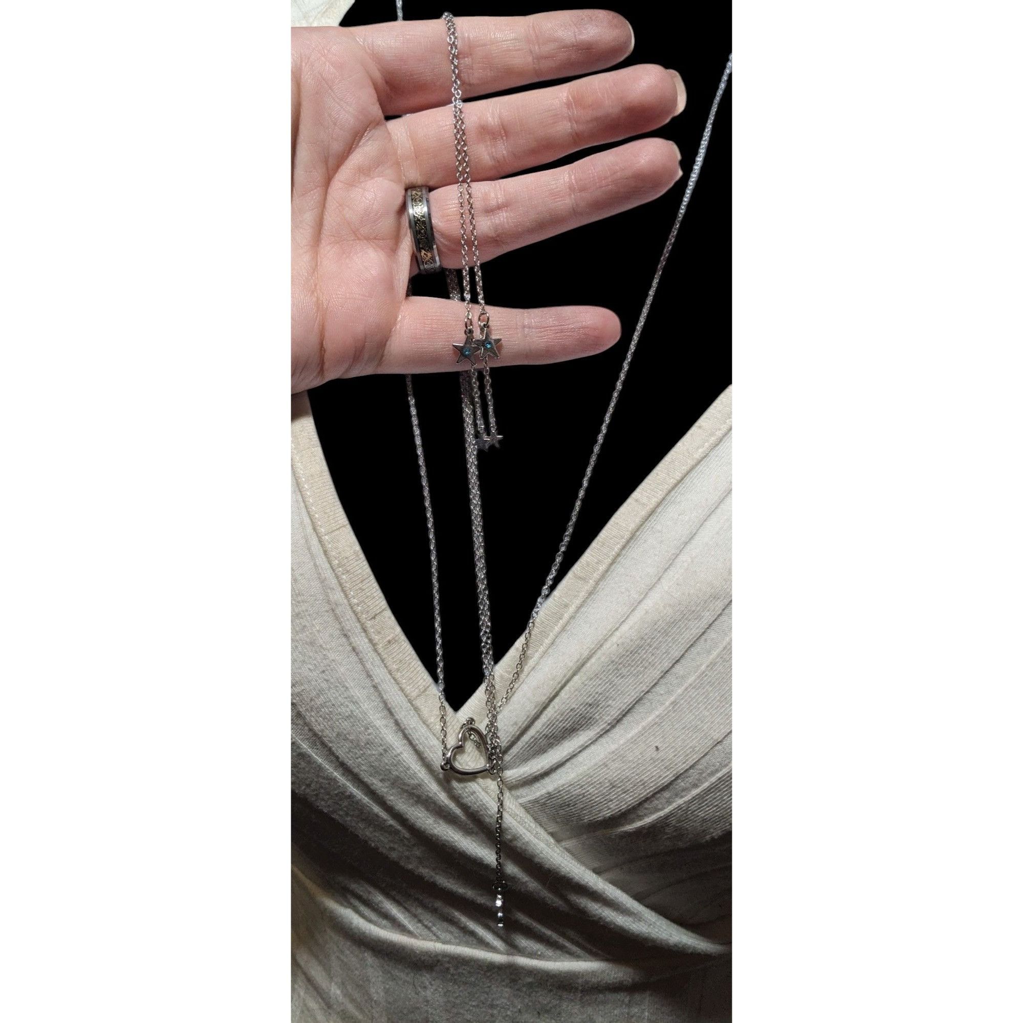 Other Minimalist Modern Lariat Heart Moon And Star Charm Necklace Size ONE SIZE - 3 Thumbnail