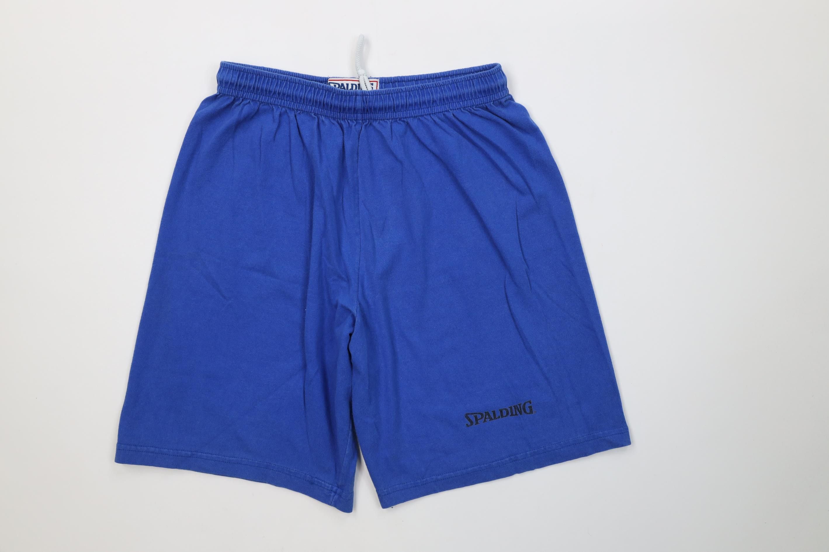 Vintage Vintage 90s Spalding Basketball Spell Above Knee Shorts Blue Size US 30 / EU 46 - 1 Thumbnail