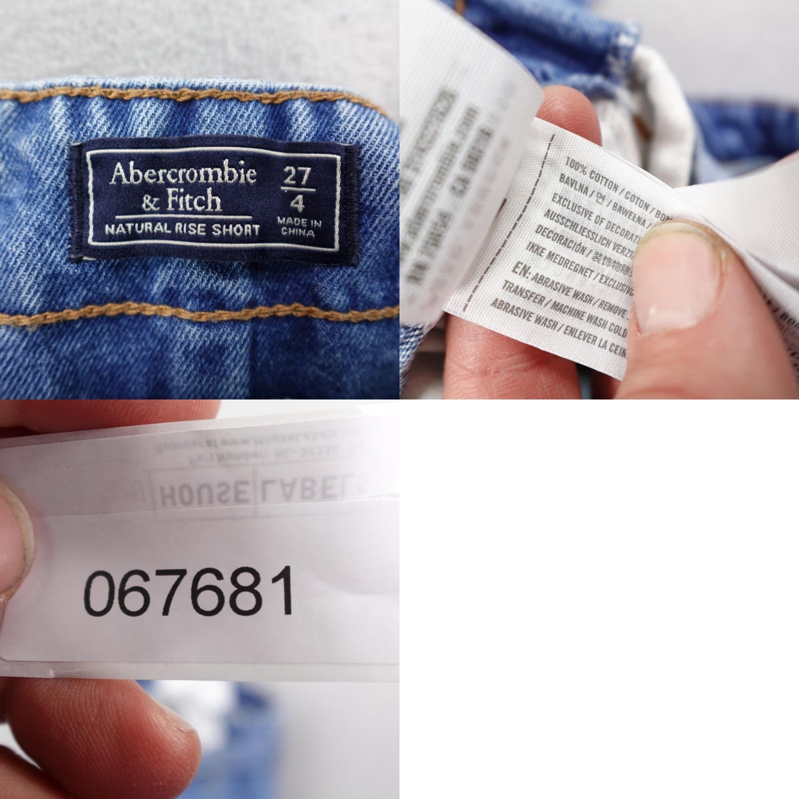 Abercrombie & Fitch Abercrombie & Fitch Shorts Womens 4 Blue Natural Rise Denim High Waist Belted Size 27" / US 4 / IT 40 - 8 Thumbnail