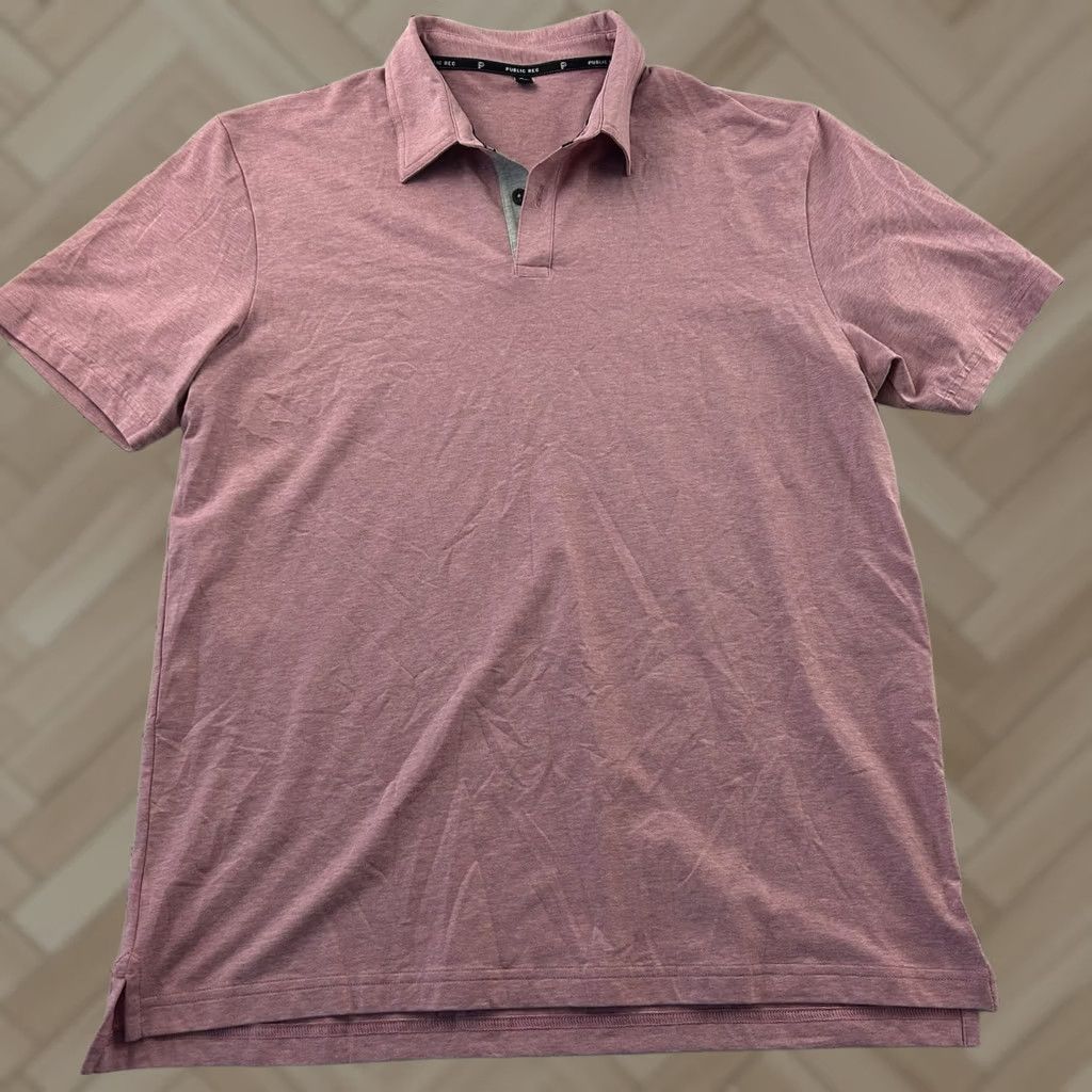 Vintage Public Rec Short Sleeve Button-Up Polo Shirt Men's XL Pink Size US XL / EU 56 / 4 - 1 Thumbnail