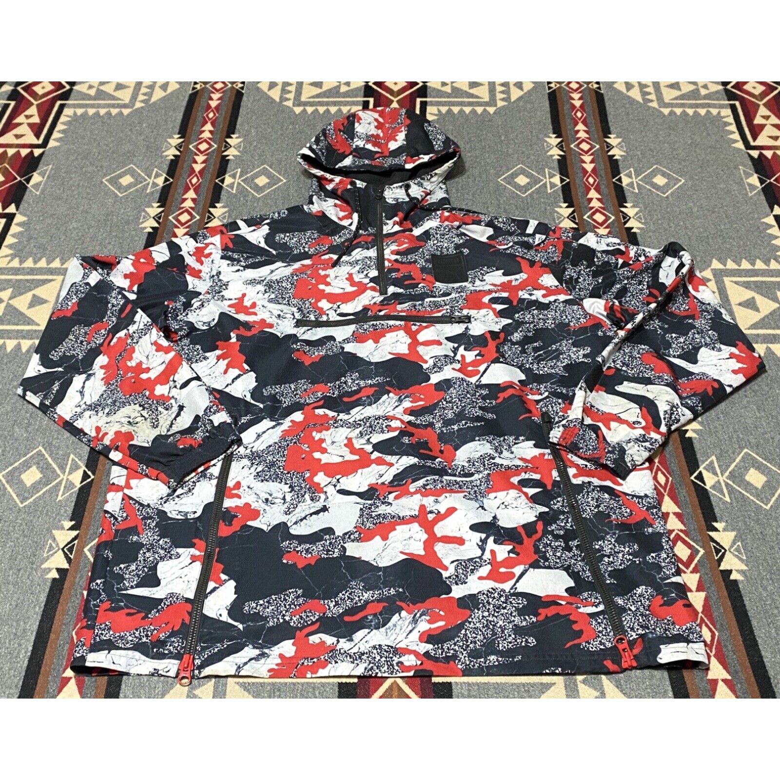 image of Puma X Trapstar T7 Savannah Barbados Grey Red Black Camo Jacket Mens XL T78 in White