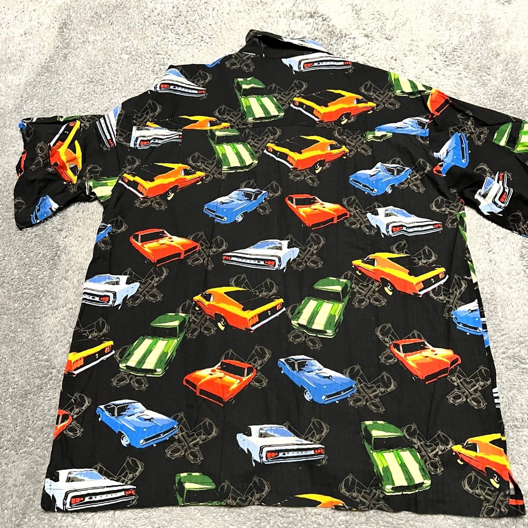 Vintage David Carey Originals Black XL Regular Button Up Classic Cars Print Size US XL / EU 56 / 4 - 3 Thumbnail