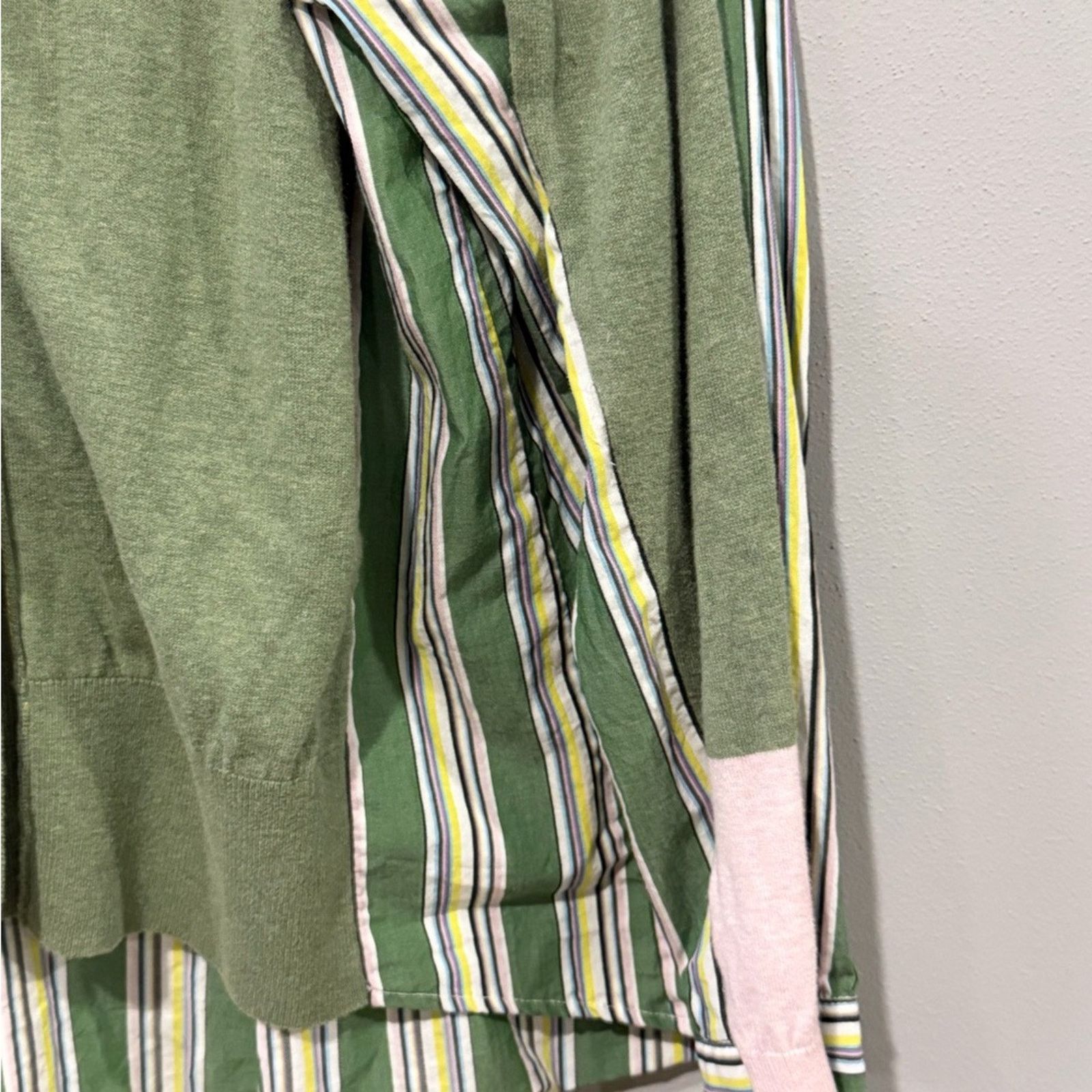 Other Zaket & Plover Stripe Trim Mixed Media Cardigan Size Large Size L / US 10 / IT 46 - 5 Thumbnail