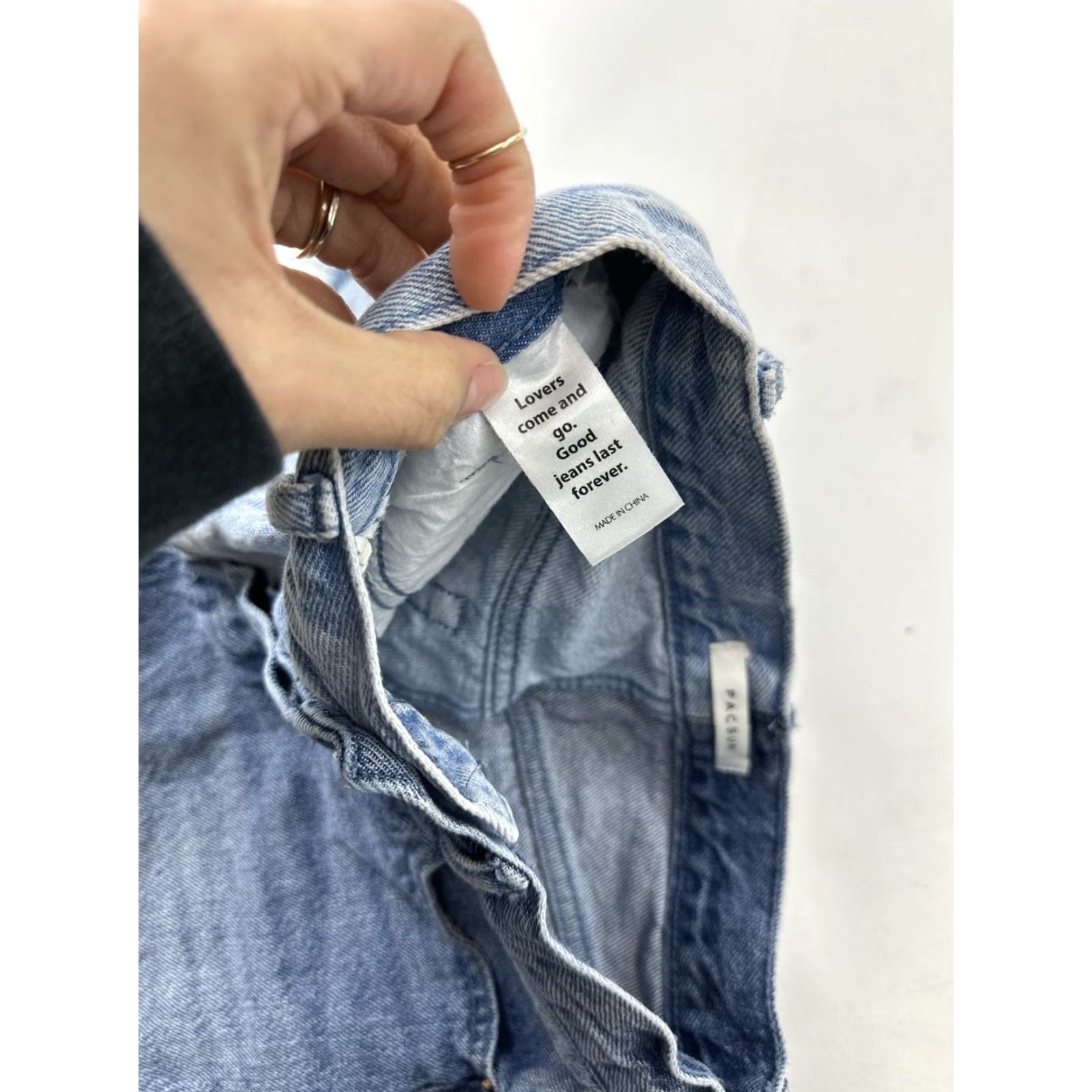 Pacsun Pacsun Shorts Women’s 24 Blue Vintage High Rise Two Tone Denim Cut Off Size 42" / US 20 - 5 Thumbnail