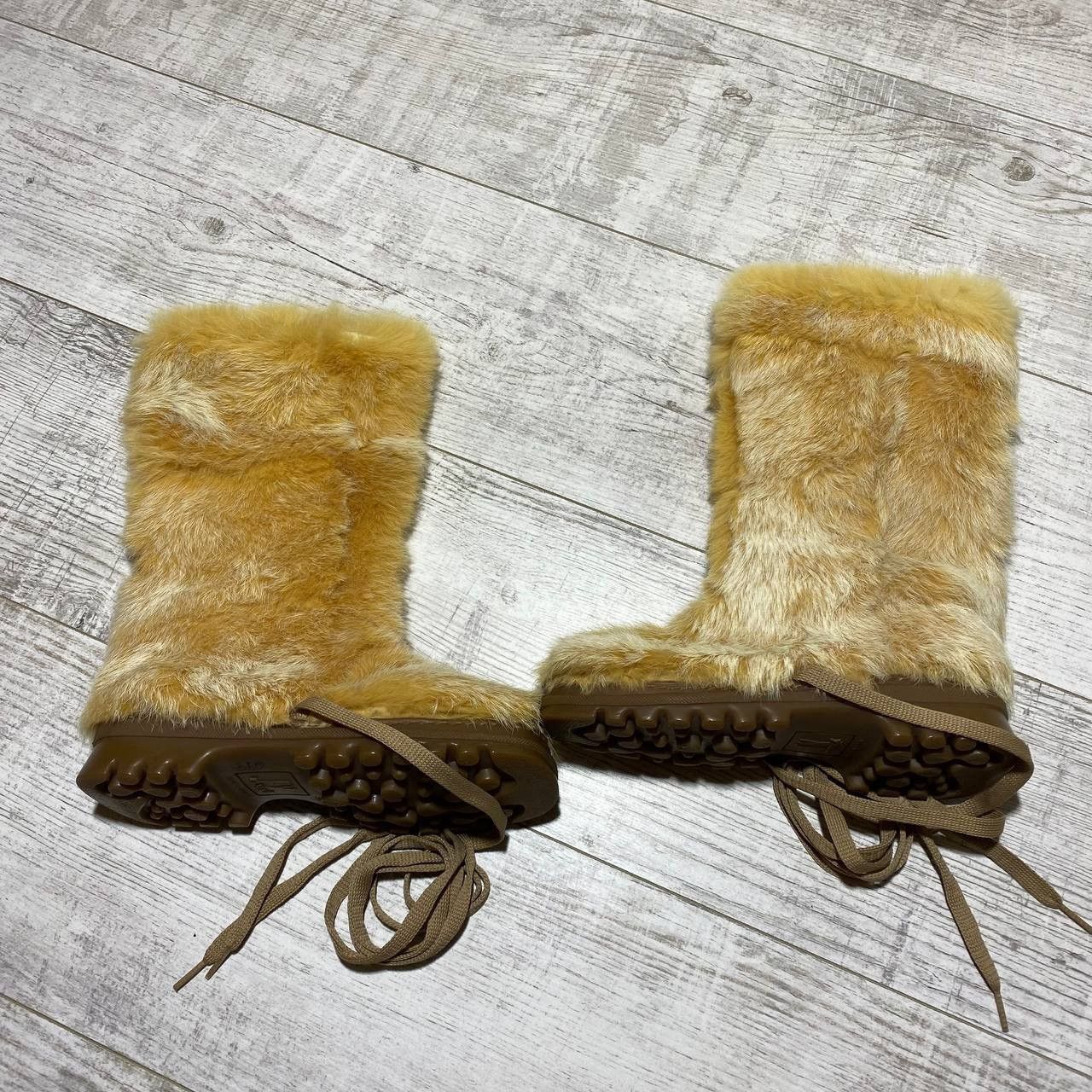 Flux Vintage Y2K Fluxa Rabbit Fur Boots Size US 7 / IT 37 - 14 Thumbnail