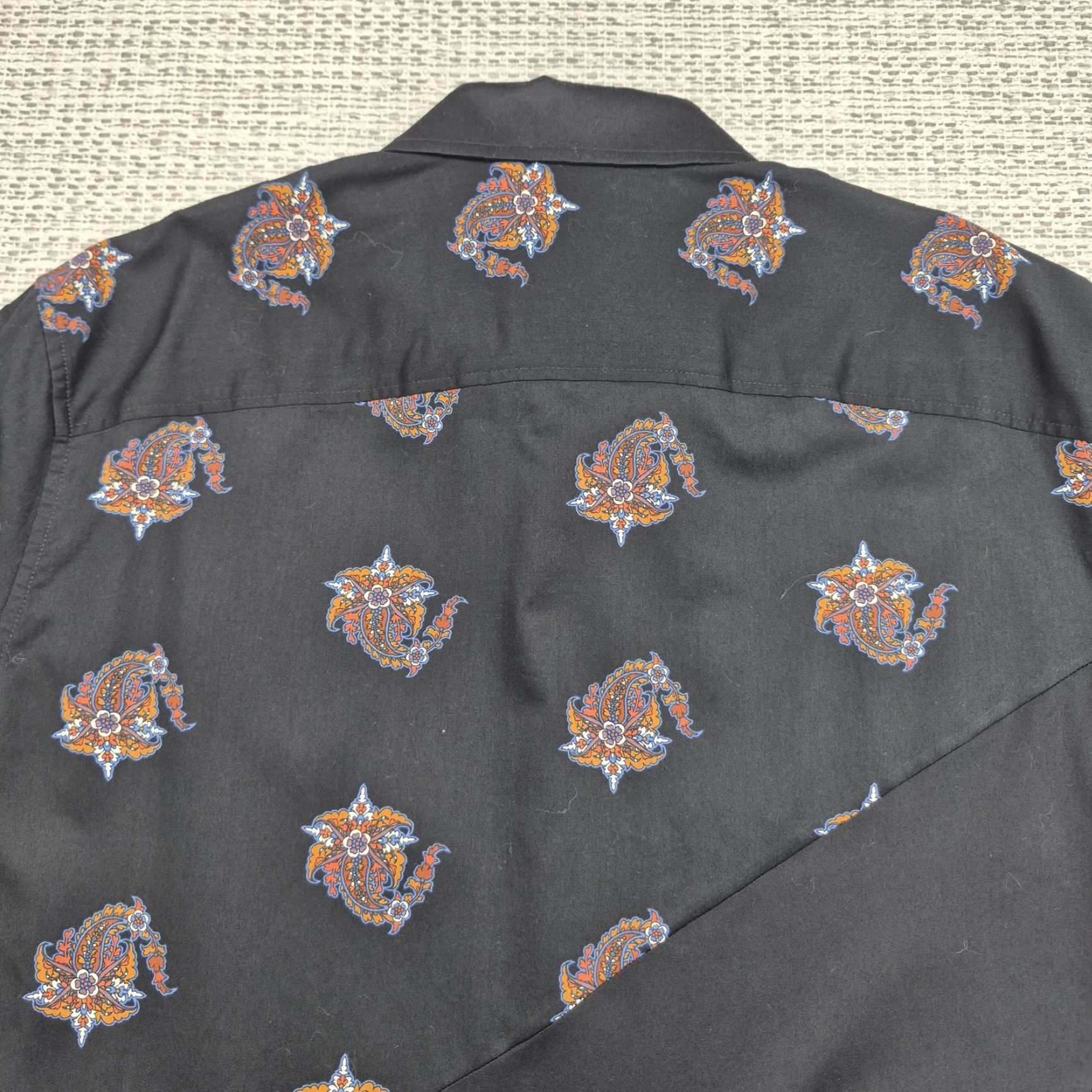 Murano Murano Button Up Shirt Mens Large Black Paisley Long Sleeve Cotton Colorblock Size US L / EU 52-54 / 3 - 7 Thumbnail