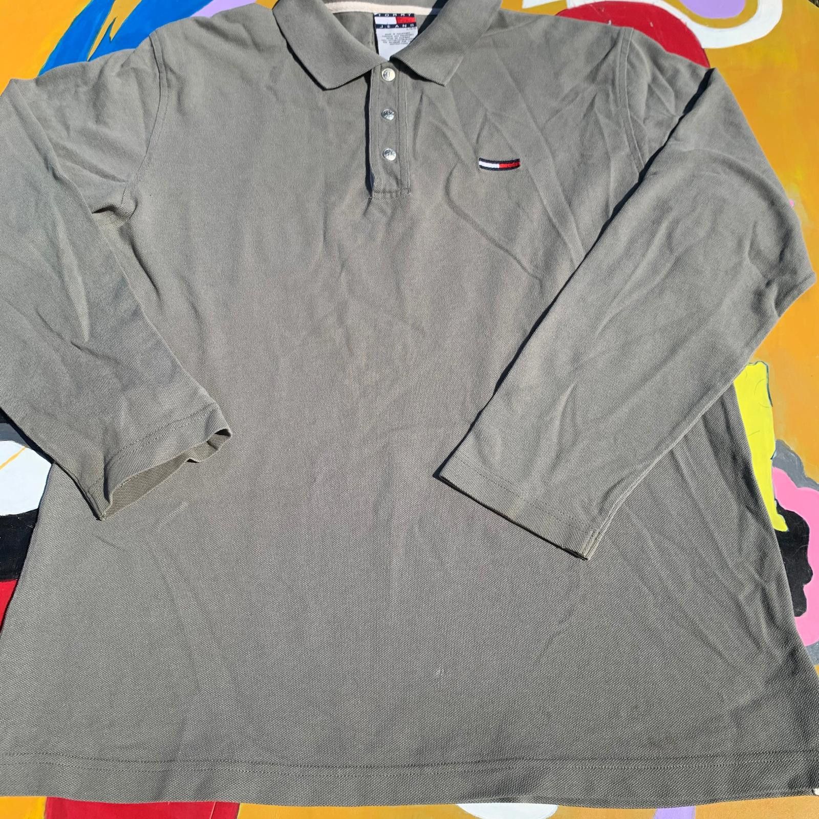 Tommy Jeans Tommy Jeans Long Sleeve Polo Shirt Size ONE SIZE - 1 Thumbnail