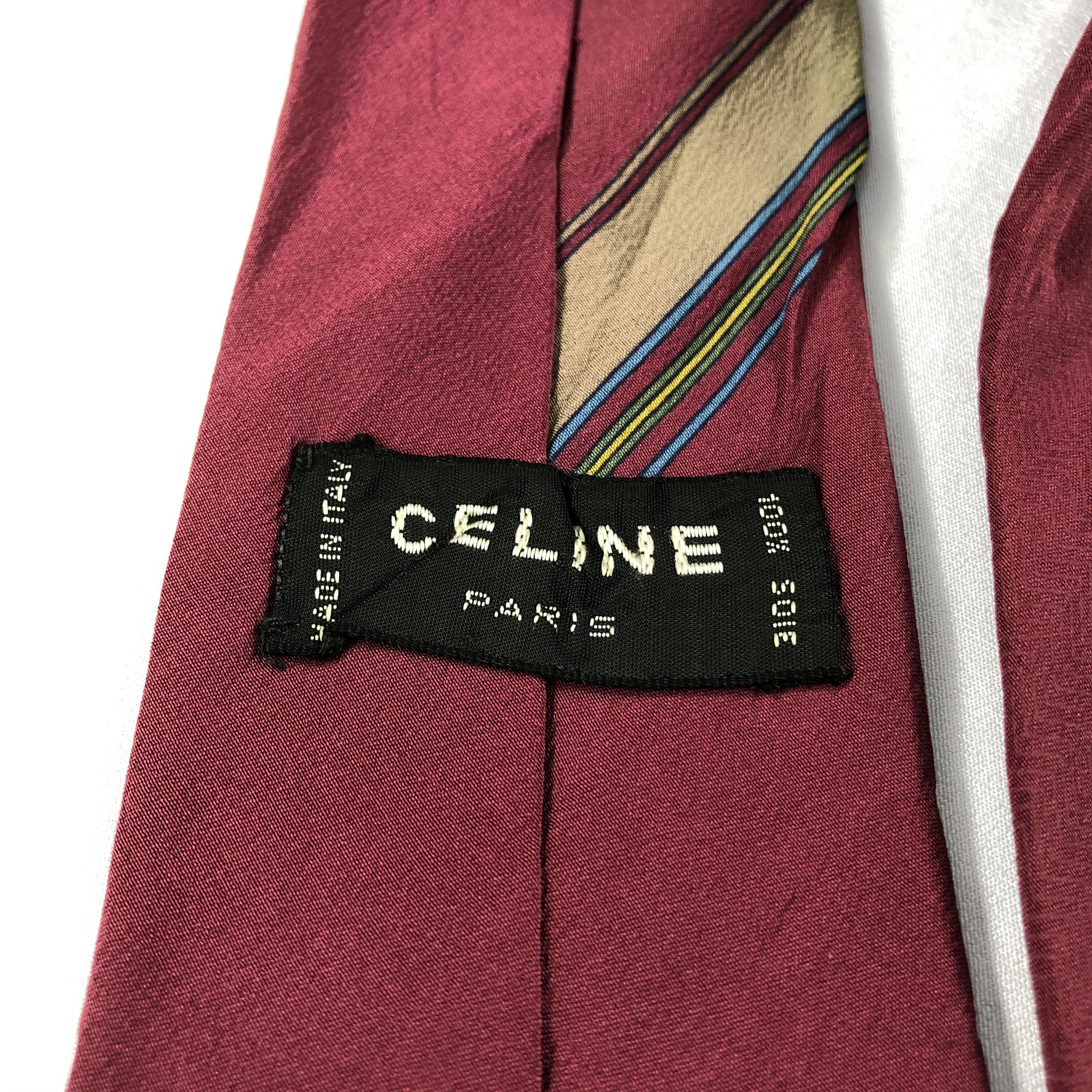Celine × Vintage Celine Silk Neck Ties T57 Size ONE SIZE - 4 Thumbnail