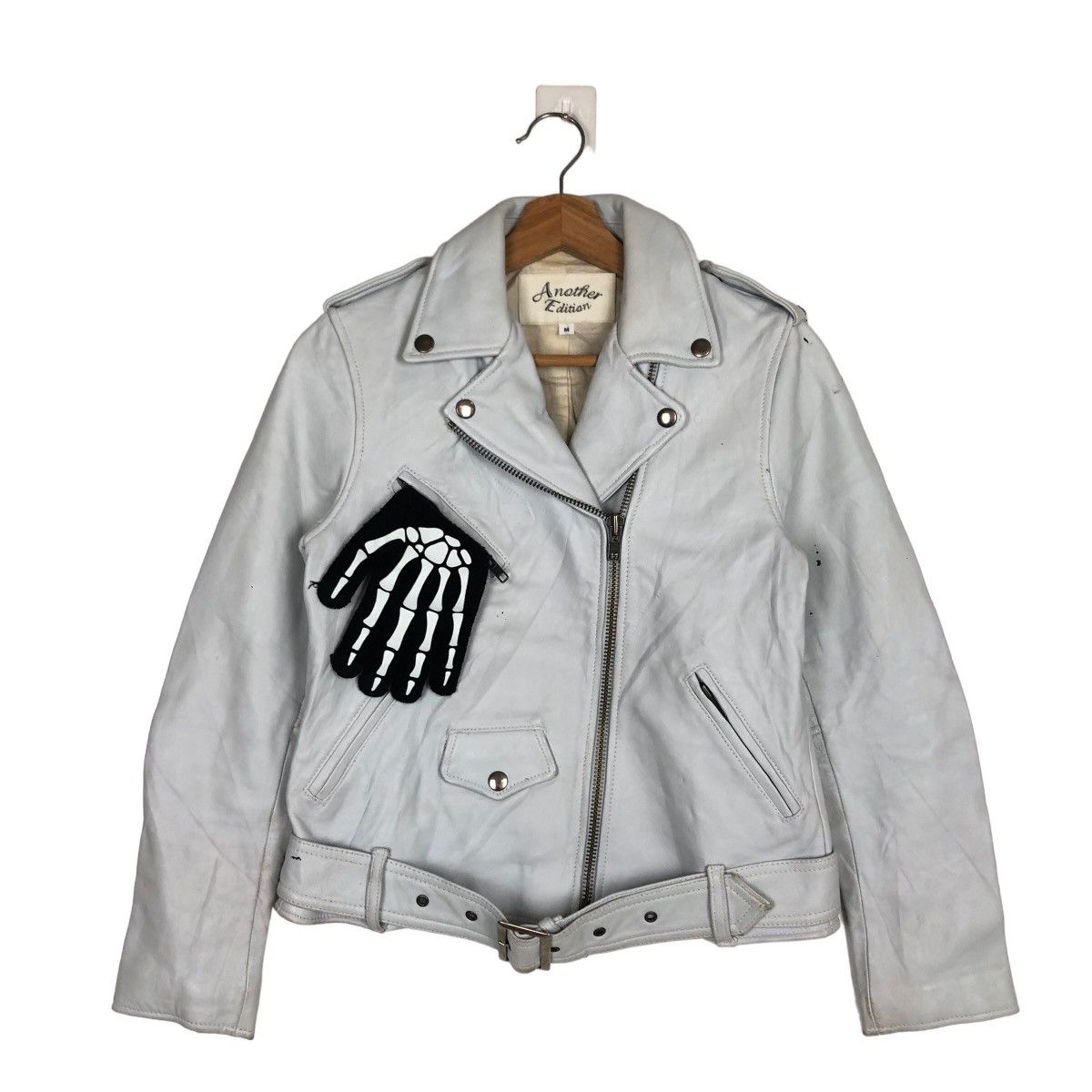 Japanese Brand VINTGE DOUBLE BREAST COLLAR LEATHER BIKER JACKET ANOTHERCLIP Size US M / EU 48-50 / 2 - 1 Thumbnail