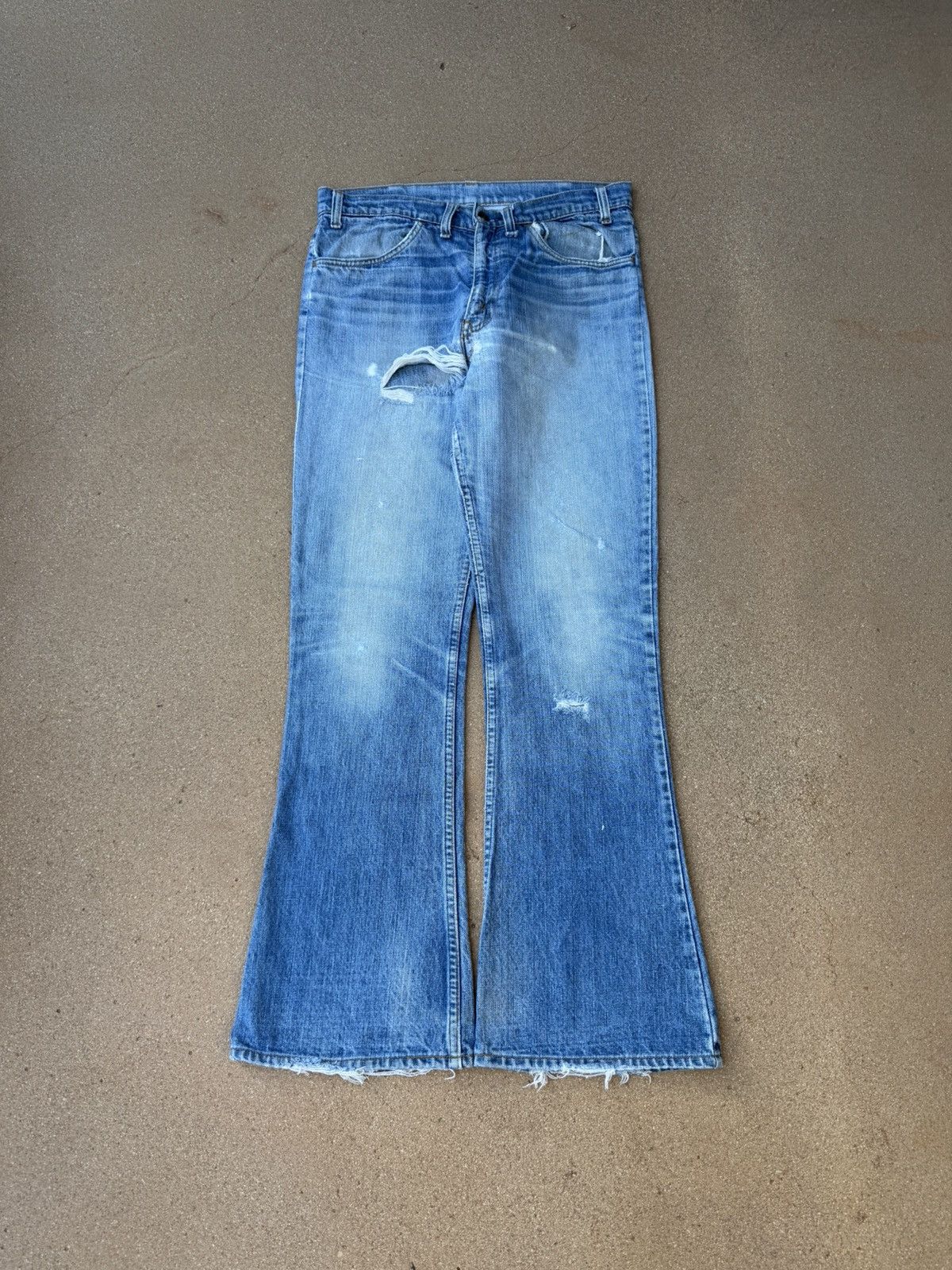 Levi's Vtg 70’s Levi’s 646 Orange Tab Bellbottom Flare Jeans 33x30 Size US 33 - 1 Thumbnail