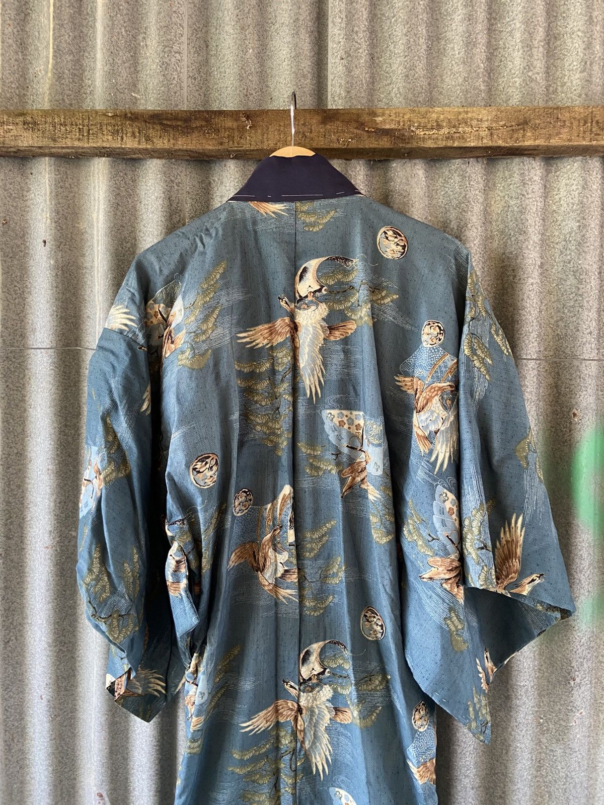 Komono Vintage Japanese Kimono Eagles Mountain Landscape Size US M / EU 48-50 / 2 - 7 Thumbnail