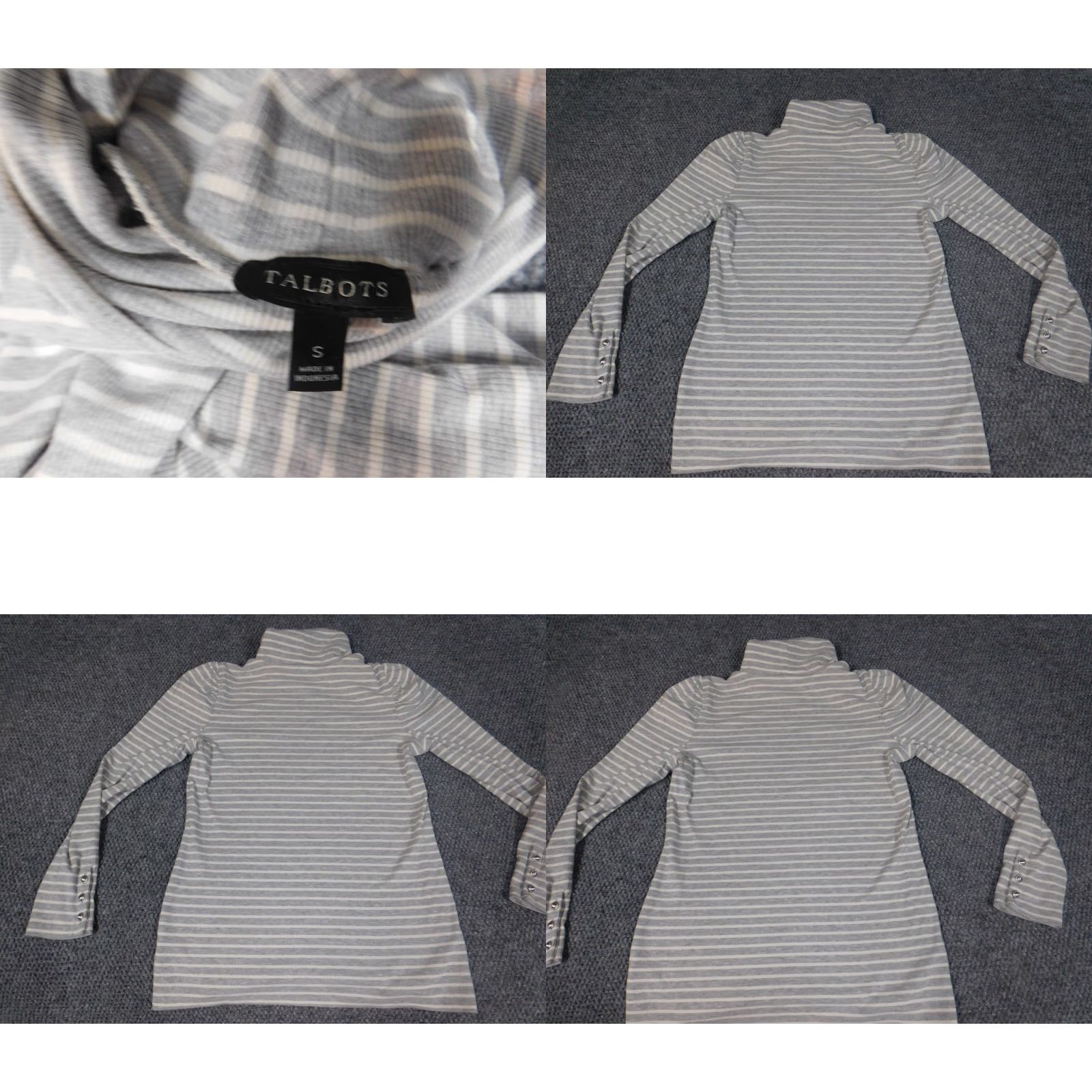 Talbots Talbots Womens Sweater Small Gray Pullover Turtleneck Stretch Knit Ruffle Regular Size S Size S / US 4 / IT 40 - 8 Thumbnail