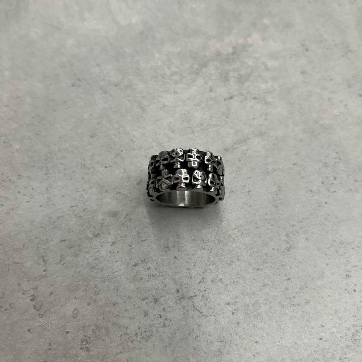 Japanese Brand × Vintage Vintage 90s Y2K style emo skull pile grunge silver ring Size ONE SIZE - 4 Thumbnail