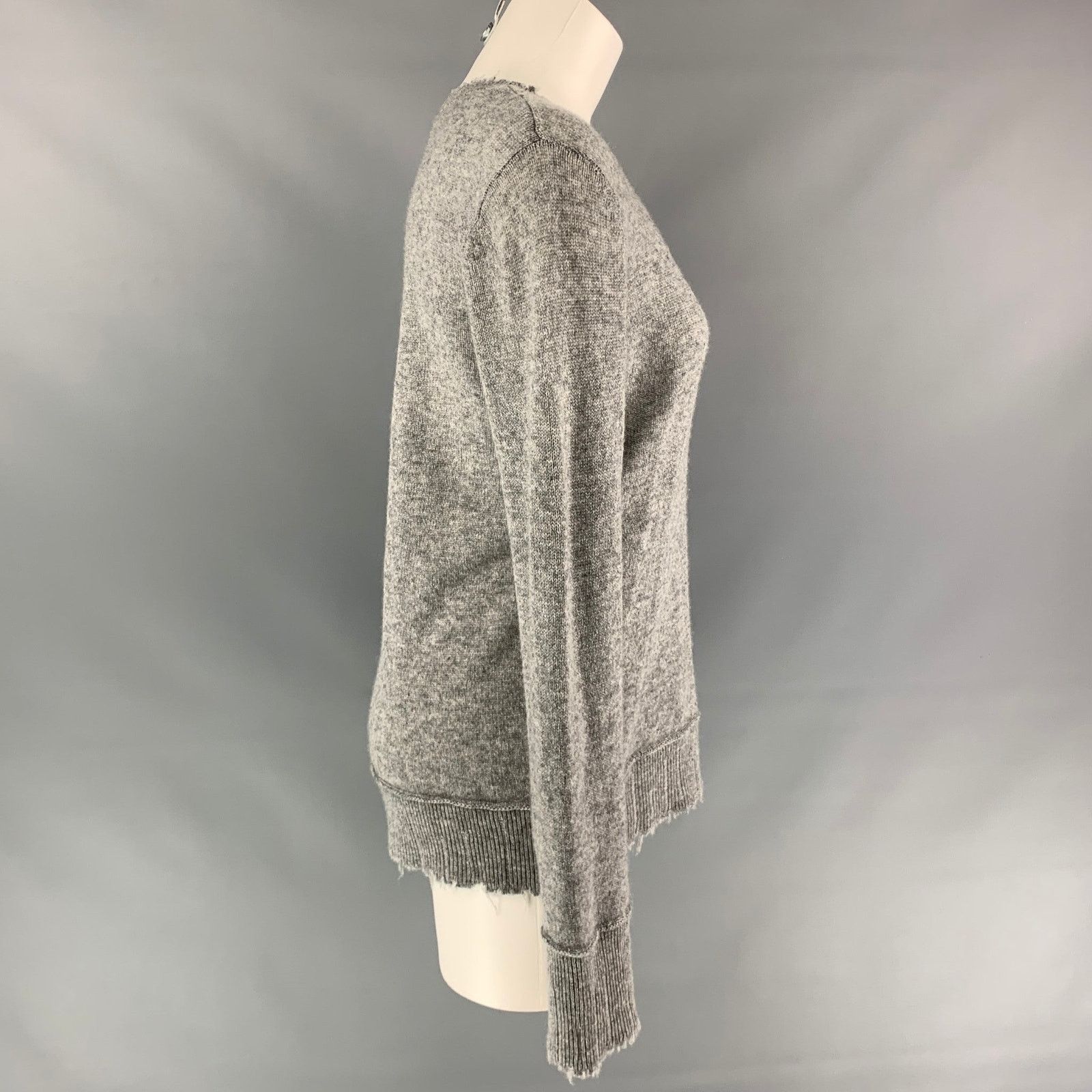 R13 R13 Size S Grey Heather Distressed Cashmere Sweater Size S / US 4 / IT 40 - 2 Thumbnail