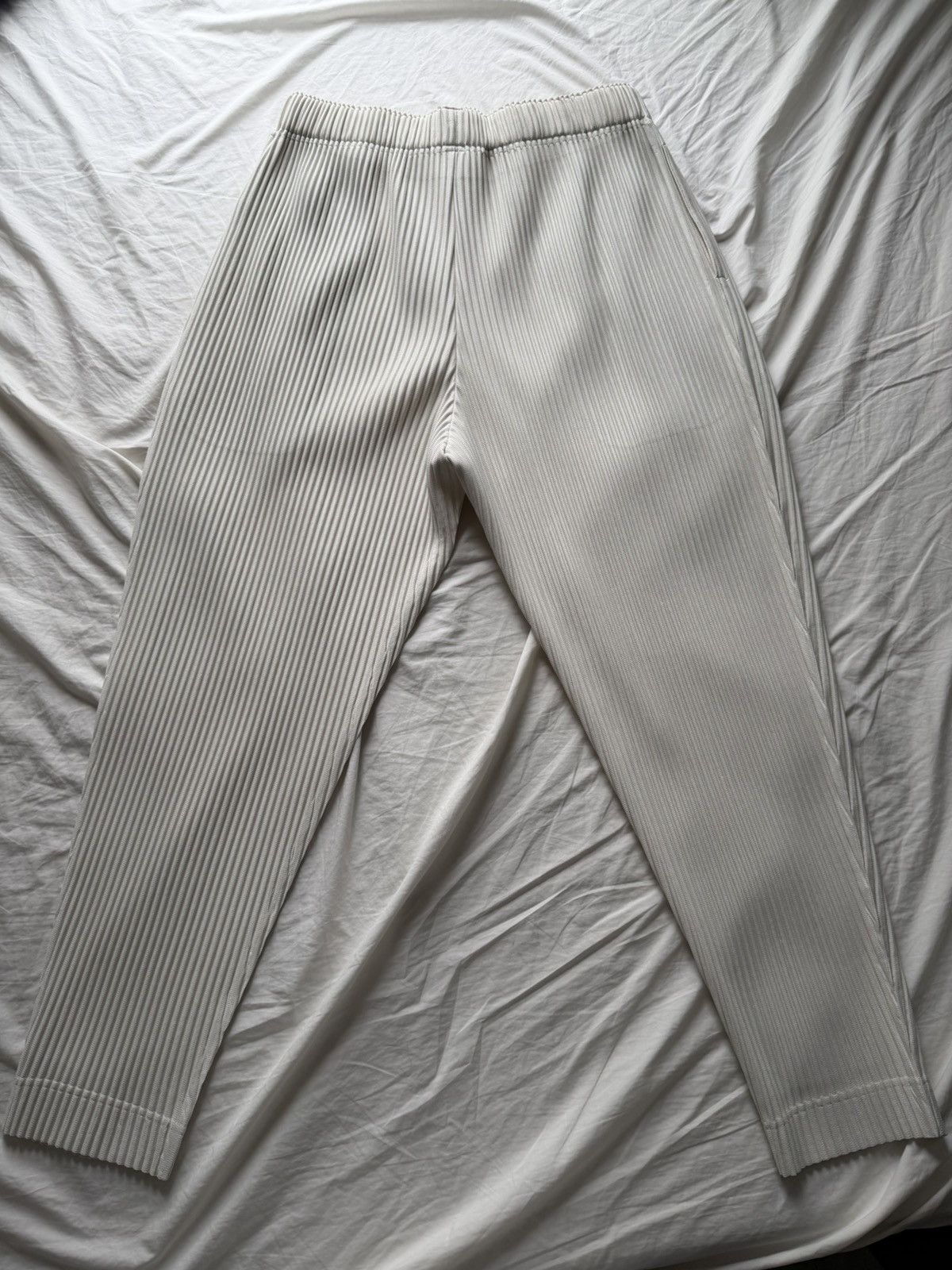 Homme Plisse Issey Miyake Homme Plisse White Tapered Pants Size 3 Size US 30 / EU 46 - 2 Thumbnail