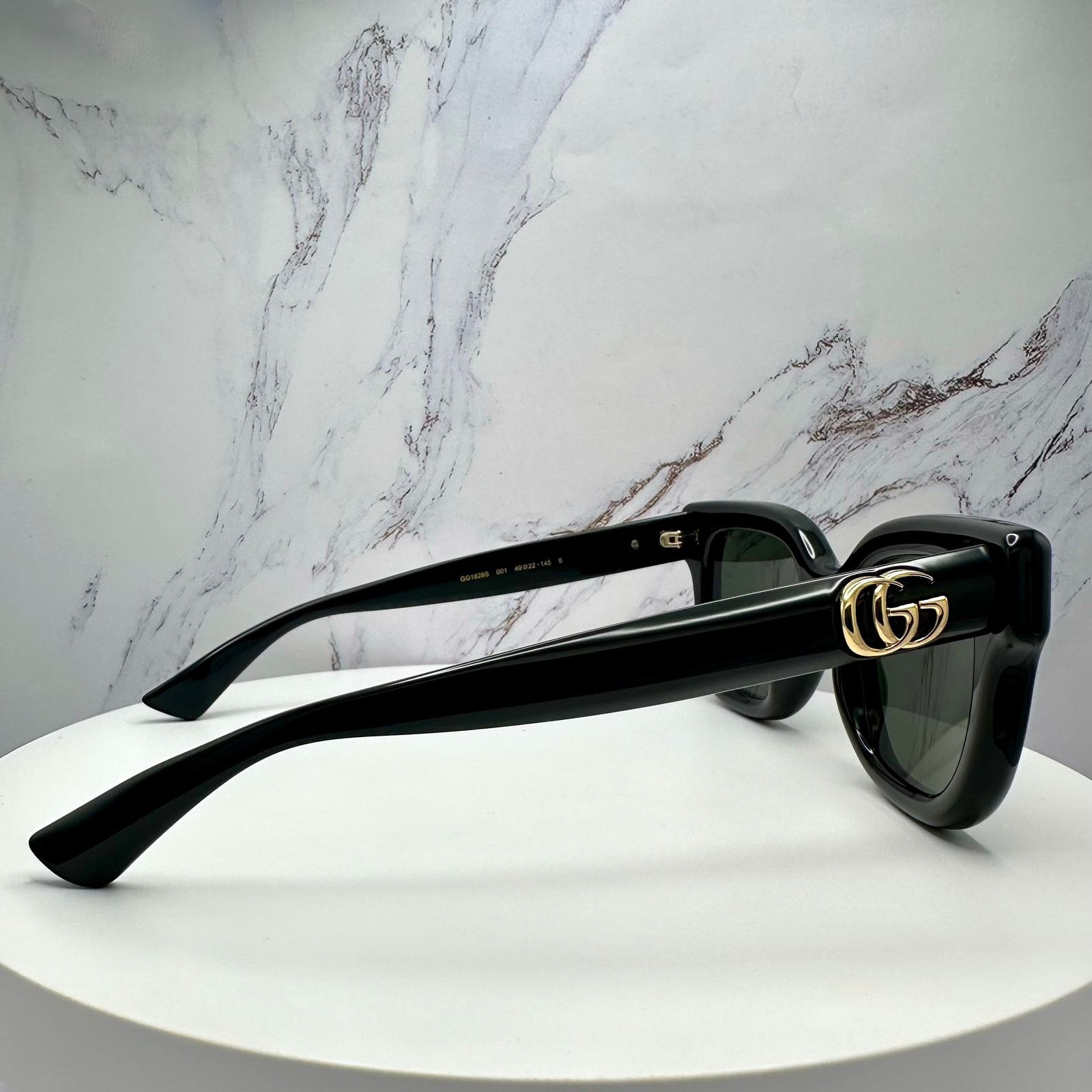 Gucci New GUCCI Sunglasses Black & Gold GG Logo Square Round Size ONE SIZE - 20 Thumbnail