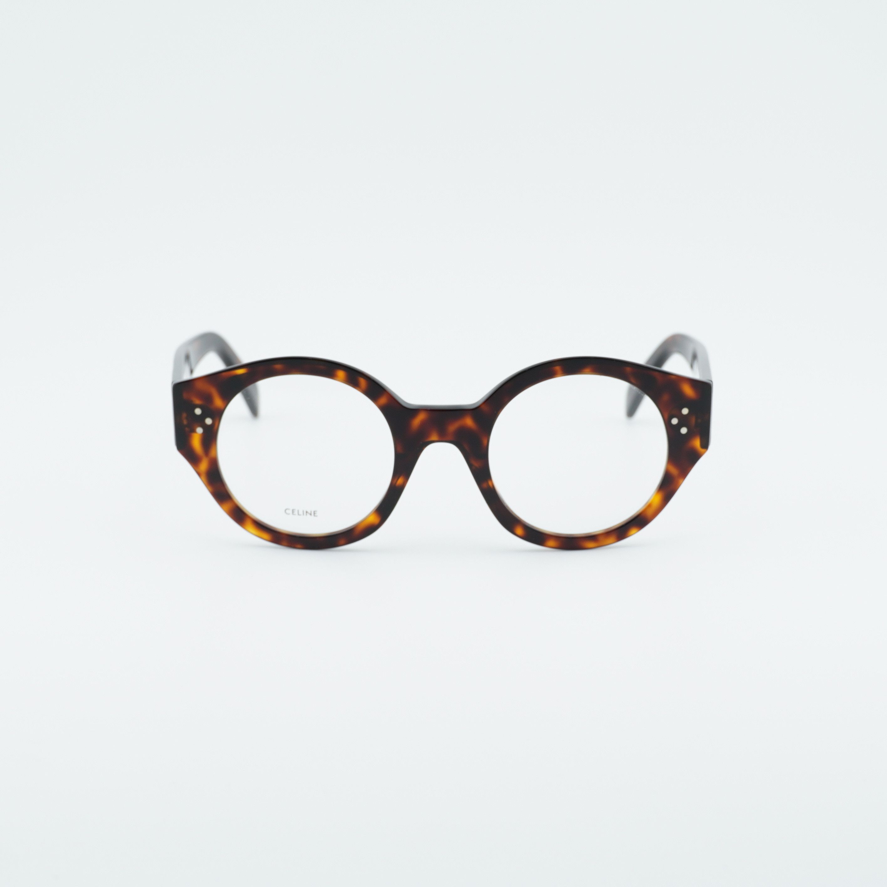 Celine Celine CL50123I 052 Eyeglasses Havana 48mm Round Frame Size ONE SIZE - 7 Thumbnail