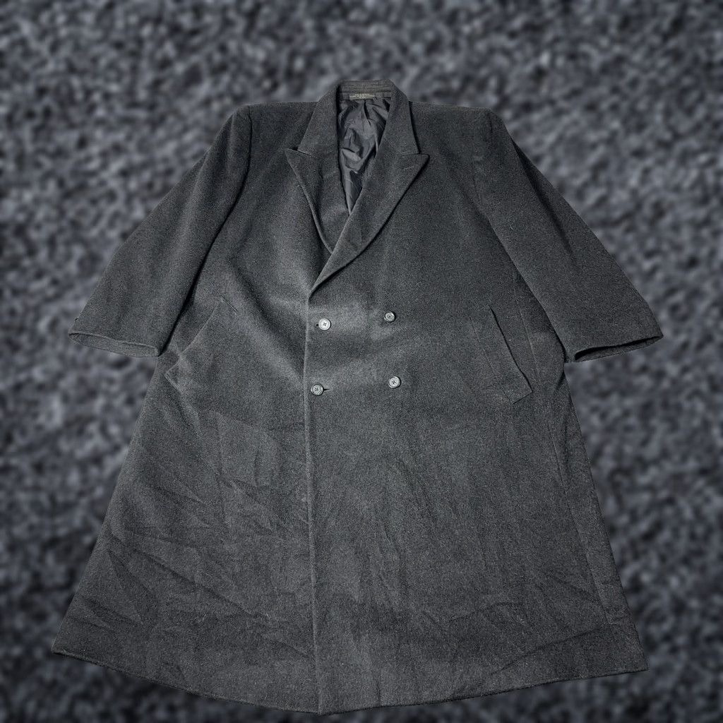 Doublet VINTAGE Petrocelli Wool Cashmere Coat Mens 3XL Black Double Breasted Overcoat Size US XXL / EU 58 / 5 - 1 Thumbnail