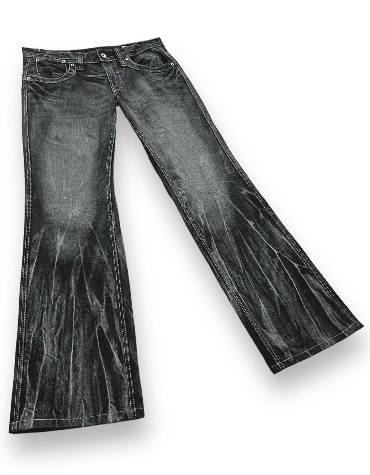 🔥💥SEMANTIC DESIGN BLOW💥 Whiskers Retro Punk FLARE Denim💥