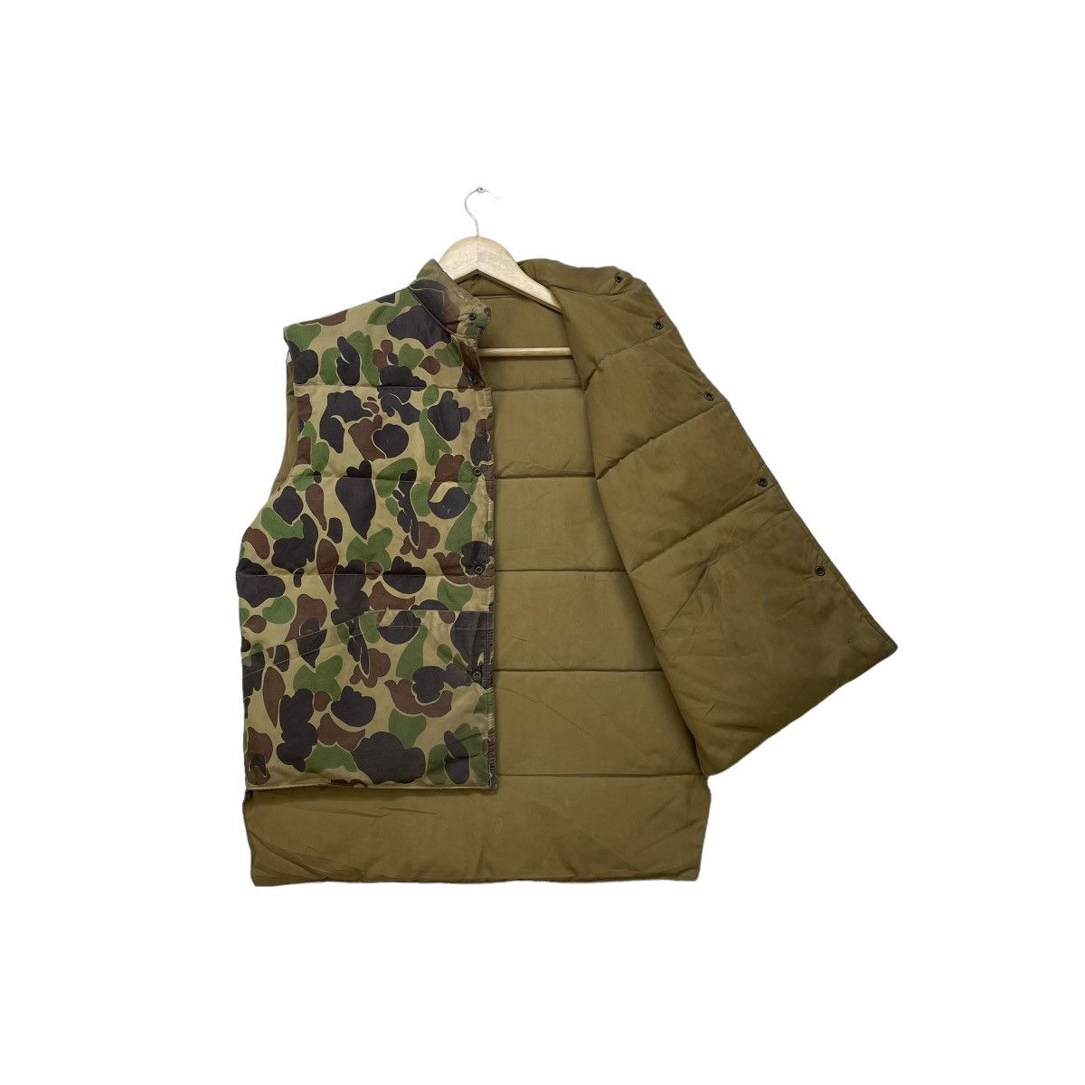 Vintage Japanese Brand Cabelas Reversible Camo Puffer Vest Jacket Size US M / EU 48-50 / 2 - 1 Thumbnail