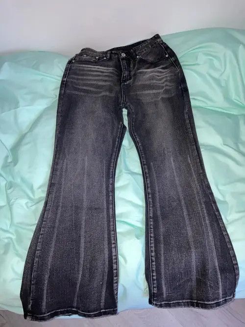 Designer × Japanese Brand Wide Leg Jeans Loose Straight-leg Flared Size US 33 - 3 Thumbnail