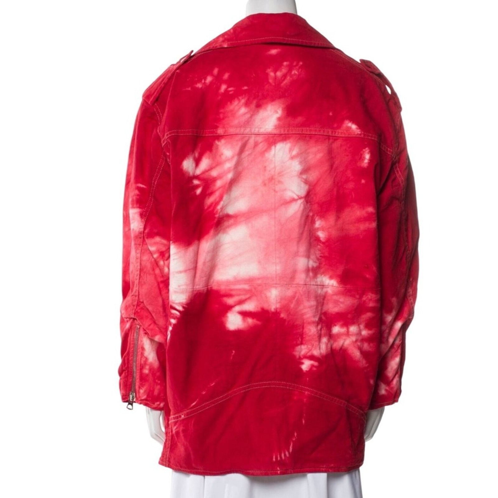 Isabel Marant Isabel Marant Étoile Red Tie-Dye Moto Coat – Size Medium Size M / US 6-8 / IT 42-44 - 3 Thumbnail