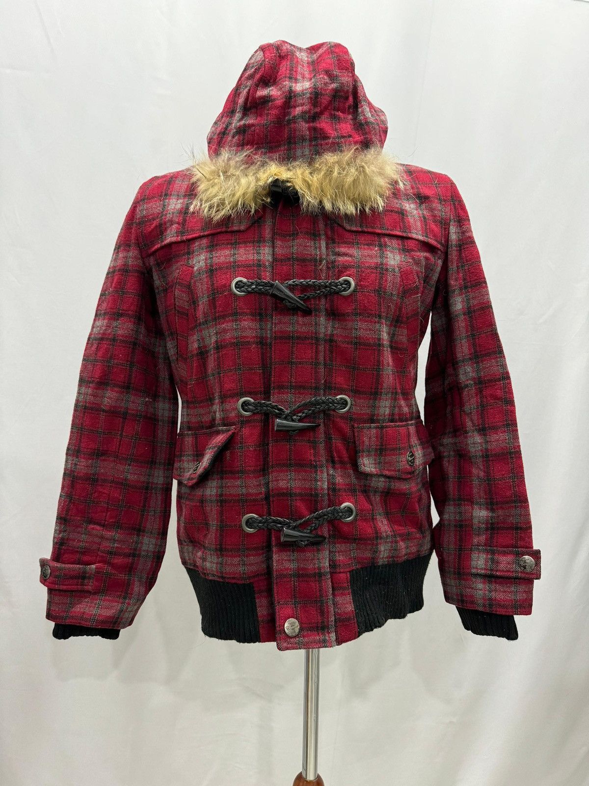 Japanese Brand Ceronias Women's Checked Jacket Duffle Coat/ Jacket Size M / US 6-8 / IT 42-44 - 2 Thumbnail