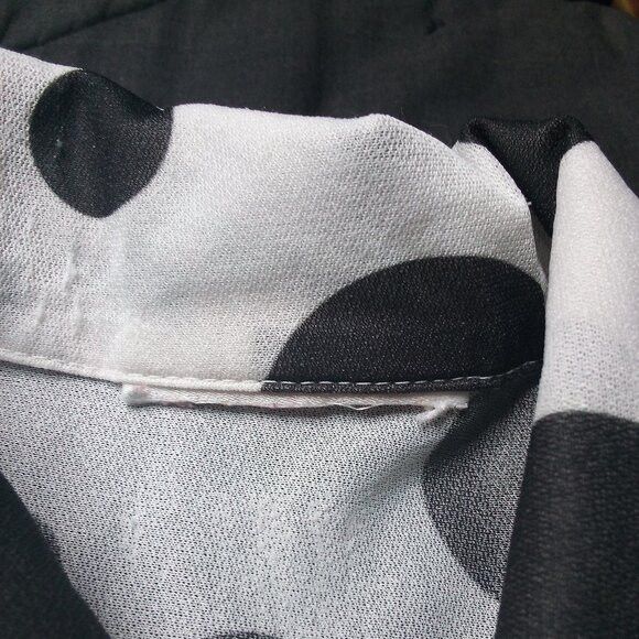Vintage Vintage Black Polka Dots Polyester Disco Shirt Size XXL / US 16-18 / IT 52-54 - 3 Thumbnail