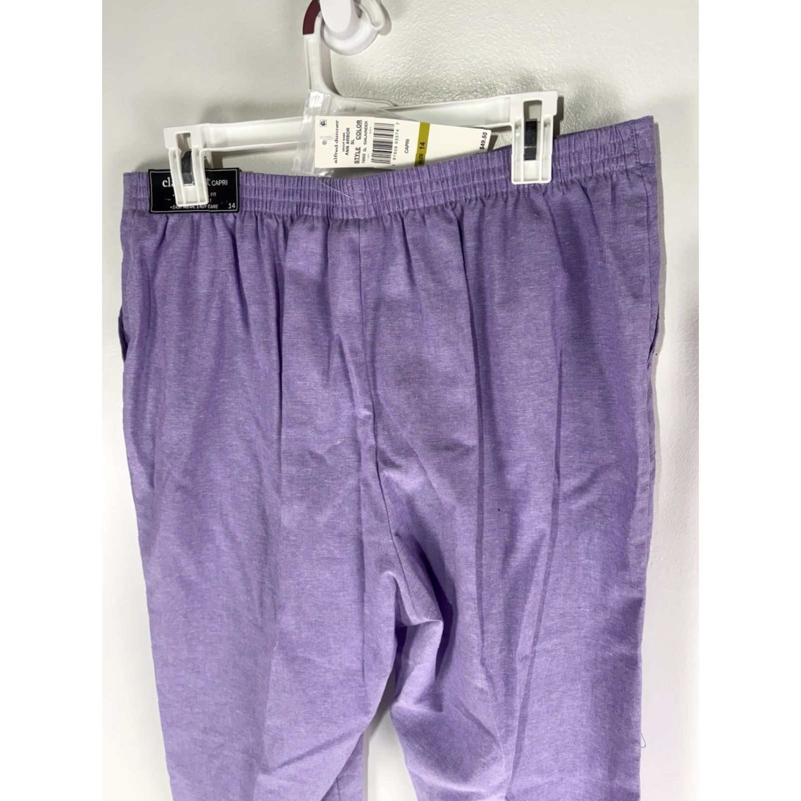 Vintage Alfred Dunner Capri Pants Womens Lavender Size 14 New Pull On Size 36" / US 14 / IT 50 - 6 Thumbnail