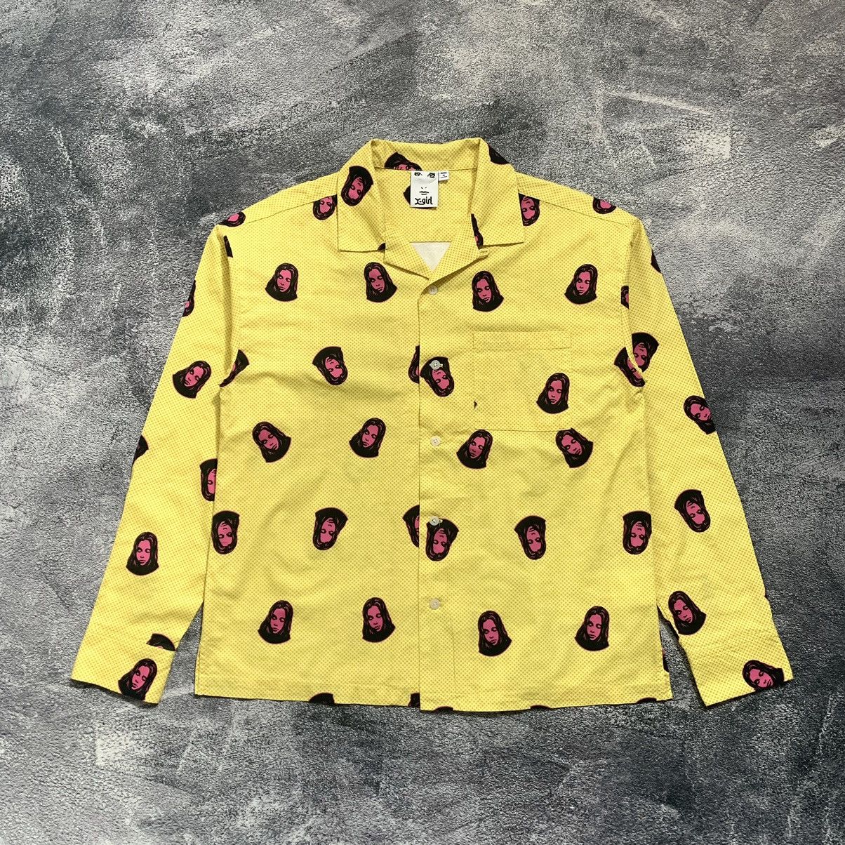 image of Hysteric Glamour x Xlarge Xgirl Full Printed Hysteric Shirt in Yellow, Men's (Size Medium)