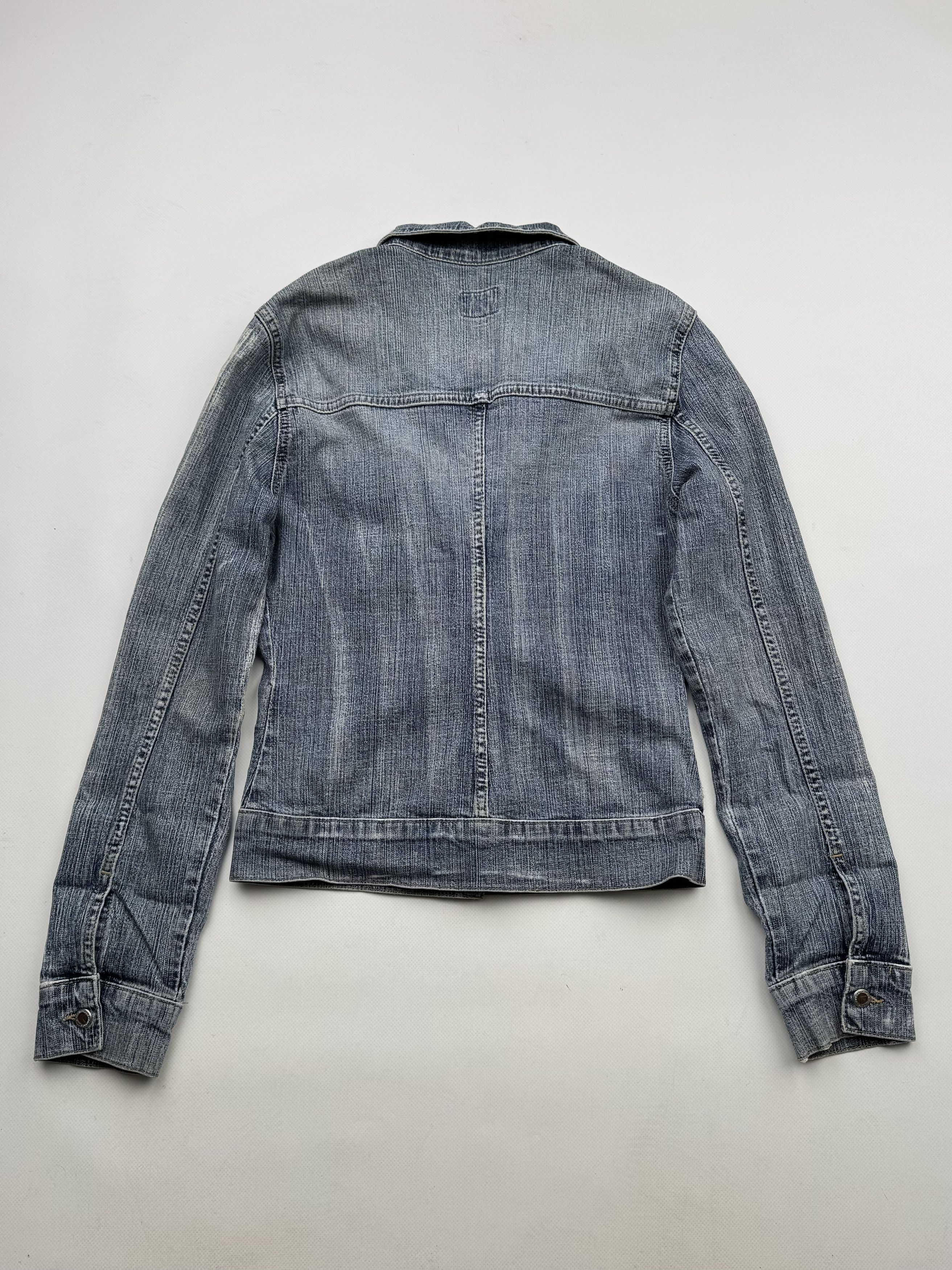 Vintage 90's Denim Cropped Jacket With Bondage Pocket B92(V483)E2 Size XS / US 0-2 / IT 36-38 - 5 Thumbnail