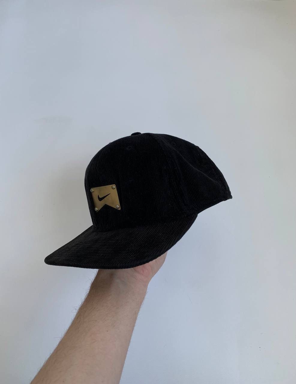 Nike × Vintage Vintage Nike Cap Velvet Corduroy Swoosh 90s Metal Logo Size ONE SIZE - 5 Thumbnail