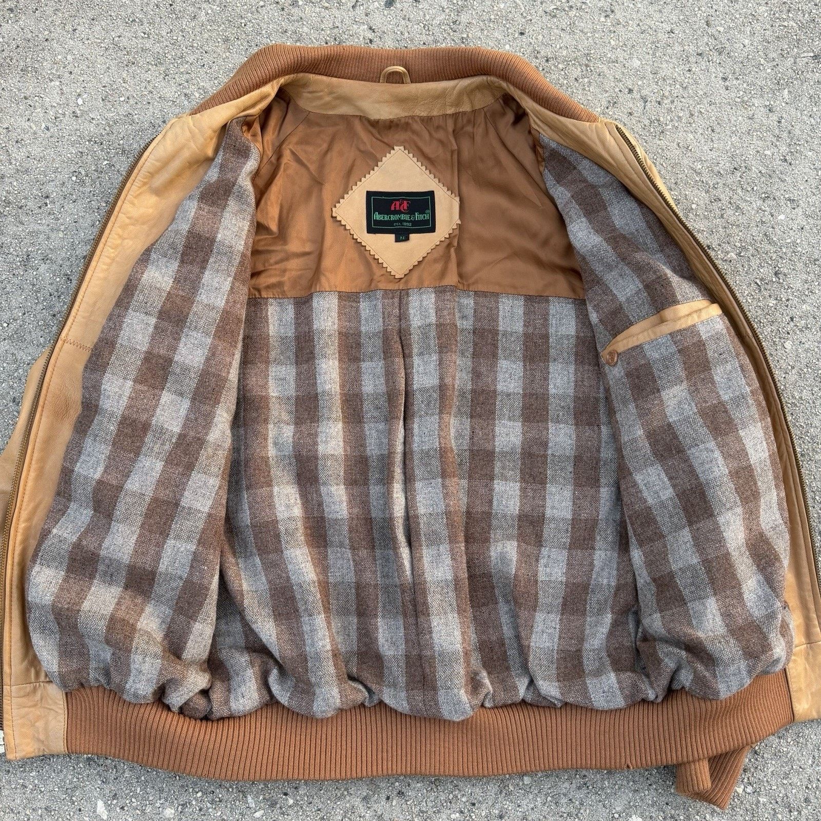 Abercrombie & Fitch × Vintage Vintage 80s Abercrombie & Fitch Bomber Leather Jacket Size US M / EU 48-50 / 2 - 3 Thumbnail