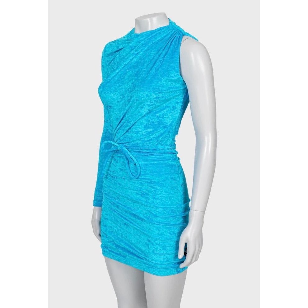 Balenciaga NWOT Balenciaga Light Blue One-Shoulder Fitted Dress 36/S Size XS / US 0-2 / IT 36-38 - 2 Thumbnail