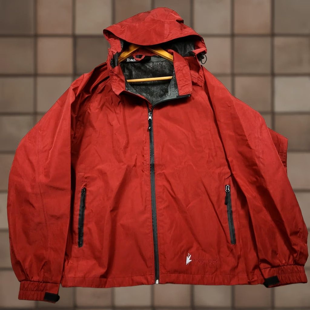 Vintage Frogg Toggs Toadz Rain Jacket Hooded Full Zip Mens Red L Waterproof Lightweight Size US L / EU 52-54 / 3 - 1 Thumbnail