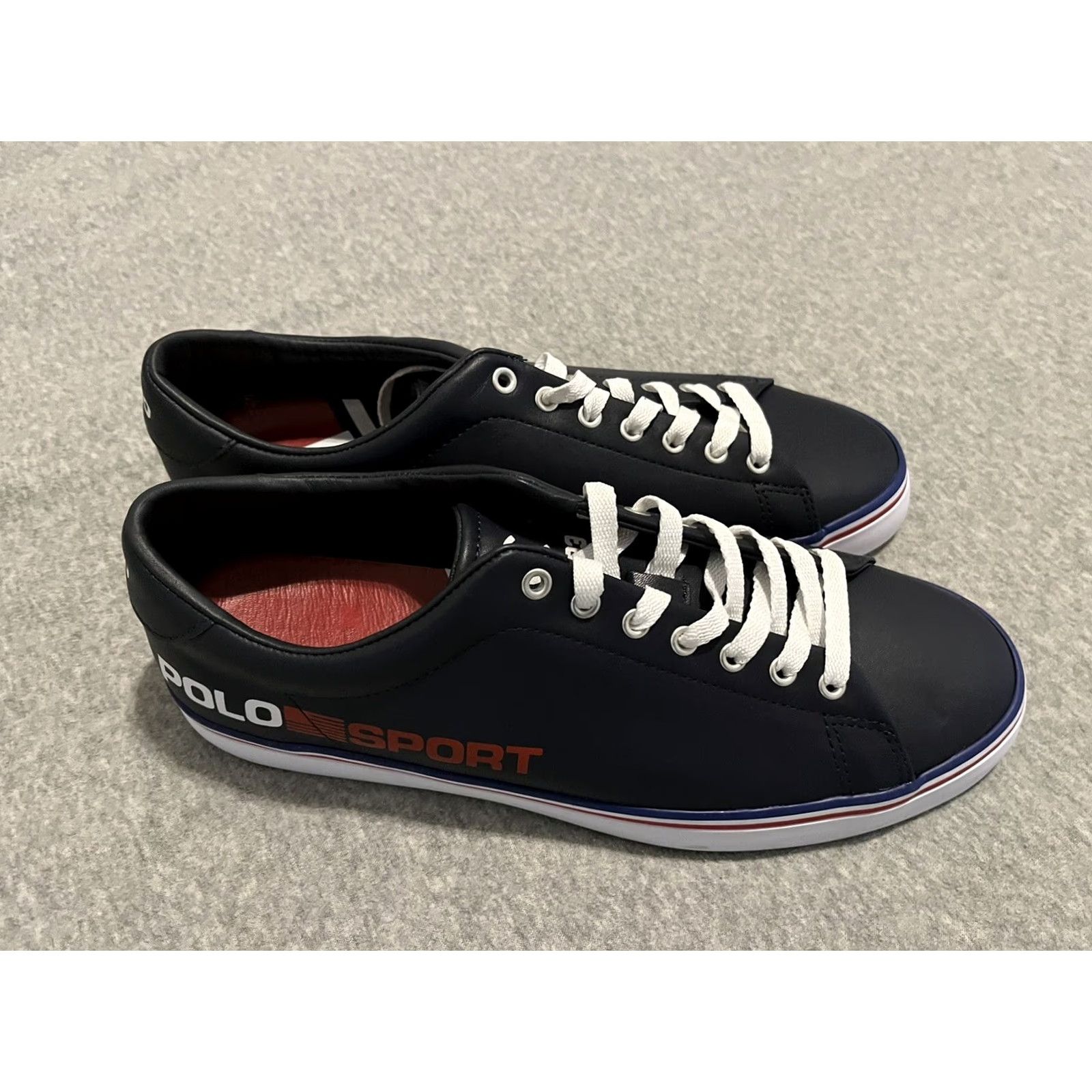 Polo Ralph Lauren Polo Ralph Lauren Sport PRL-93 Longwood Nappa Calf Leather Blue Shoes Mens 10.5D Sneakers Lacé Up Athletic Size US L / EU 52-54 / 3 - 2 Thumbnail
