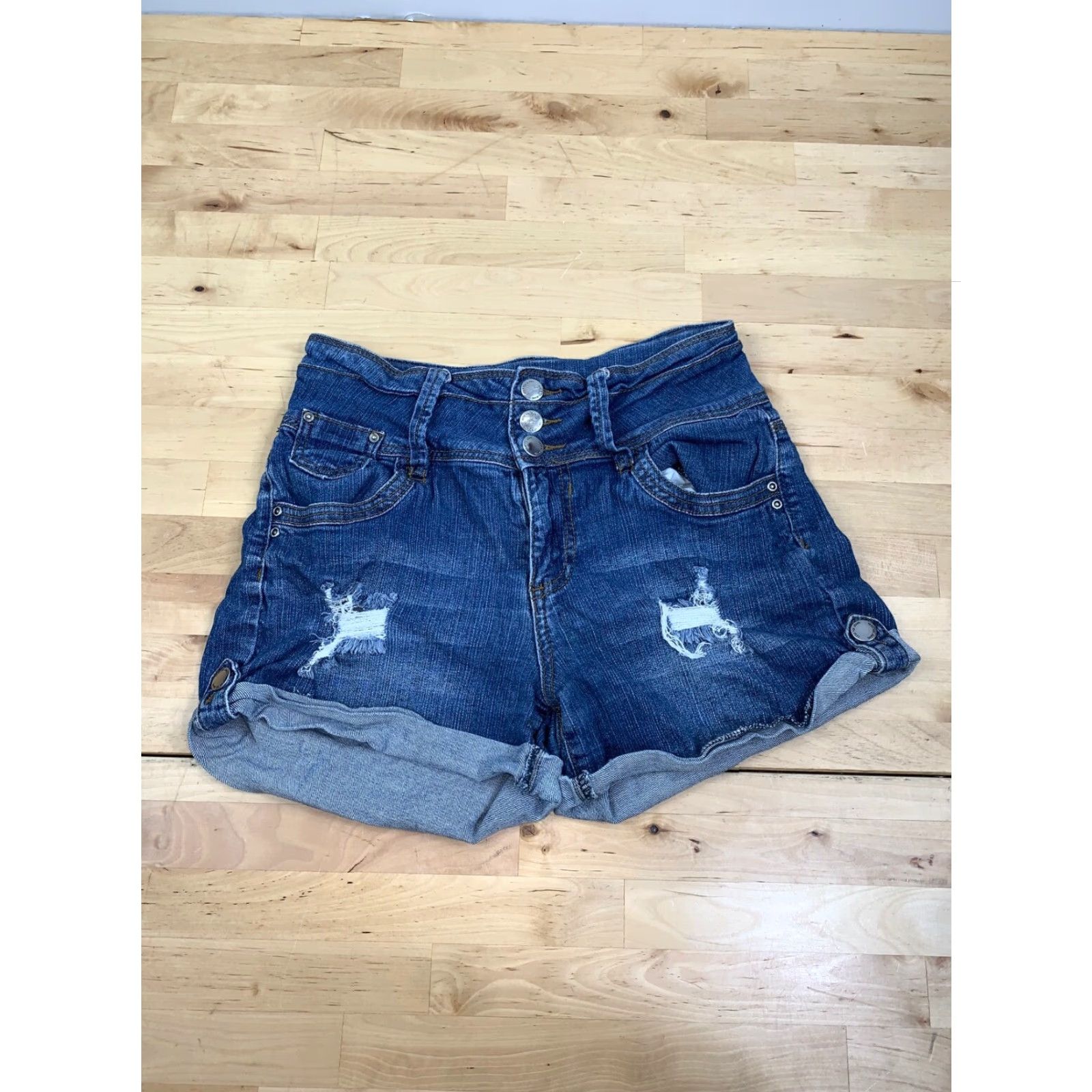 Denime C'est Toi Blue Denim Shorts Size M Casual Distress #3752 Size 32" / US 10 / IT 46 - 2 Thumbnail
