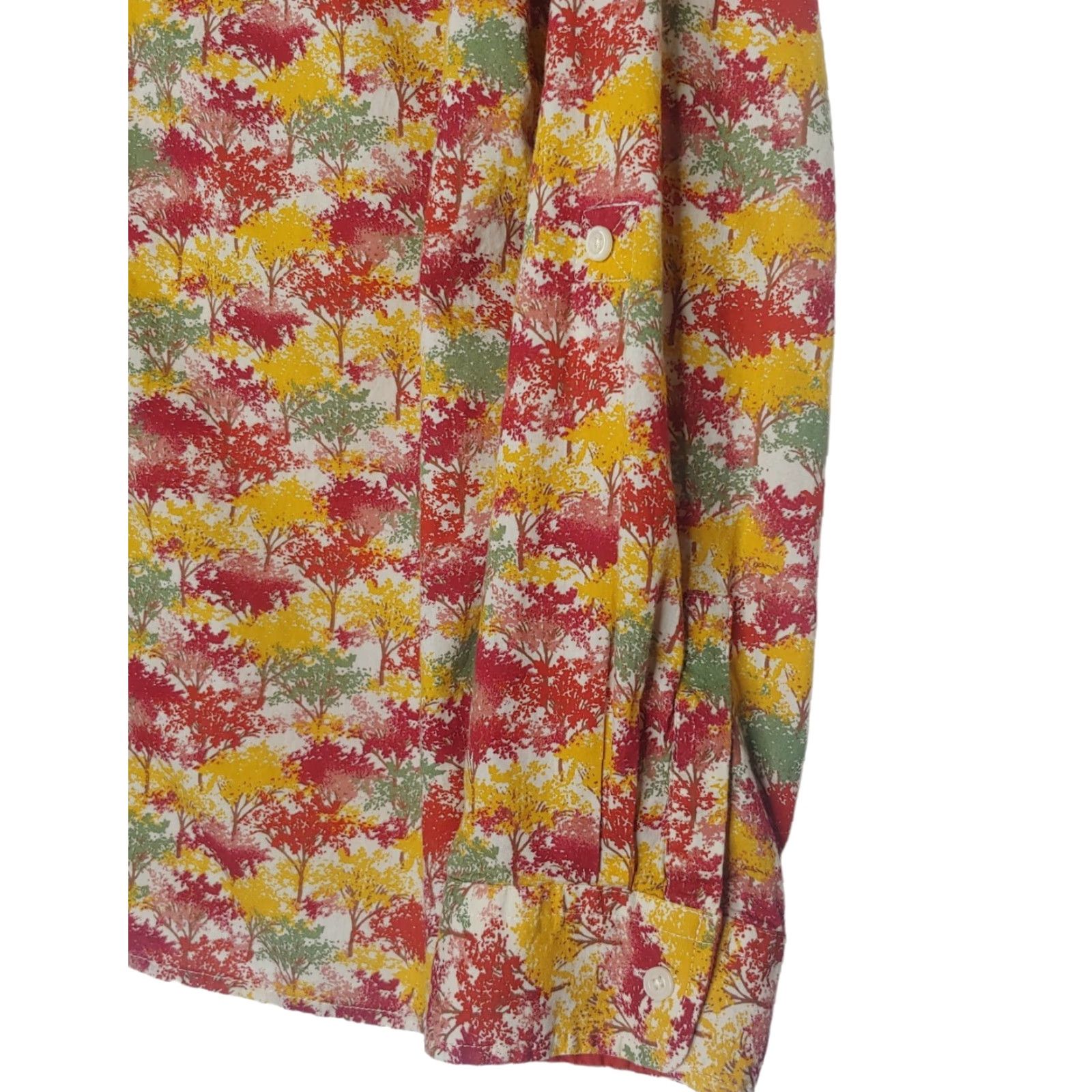 Talbots Talbots Blouse Shirt Women Large Long Sleeve Button Up Fall Nature Trees Multicolor 100% Cotton Regular Mens? Women Size L / US 10 / IT 46 - 3 Thumbnail