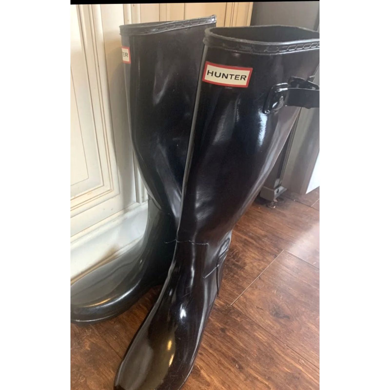 Hunter Hunter Women's Original Classic Tall Rain Boots Rubber Black Matte Sz 9 Size US 9 / IT 39 - 3 Thumbnail