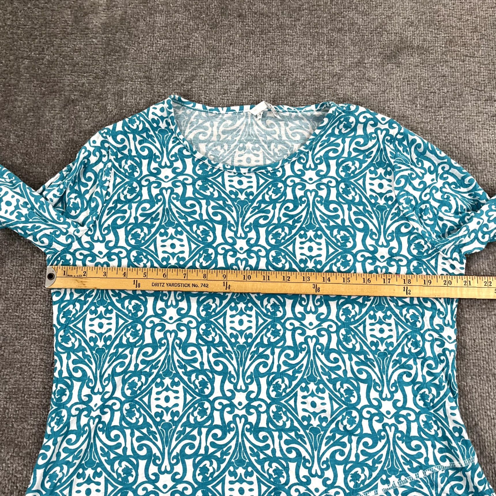 Vintage LULU- B Shirt Women Small Blue White Geometric Asymmetrical Tunic Top Art 3/4 Size S / US 4 / IT 40 - 4 Thumbnail