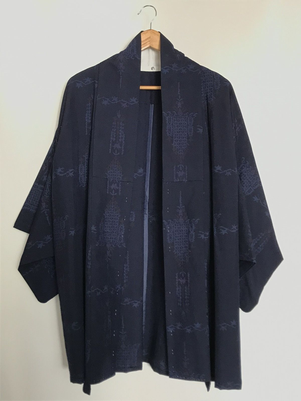 image of Vintage Blue Haori Kimono Jacket, Men's (Size Medium)