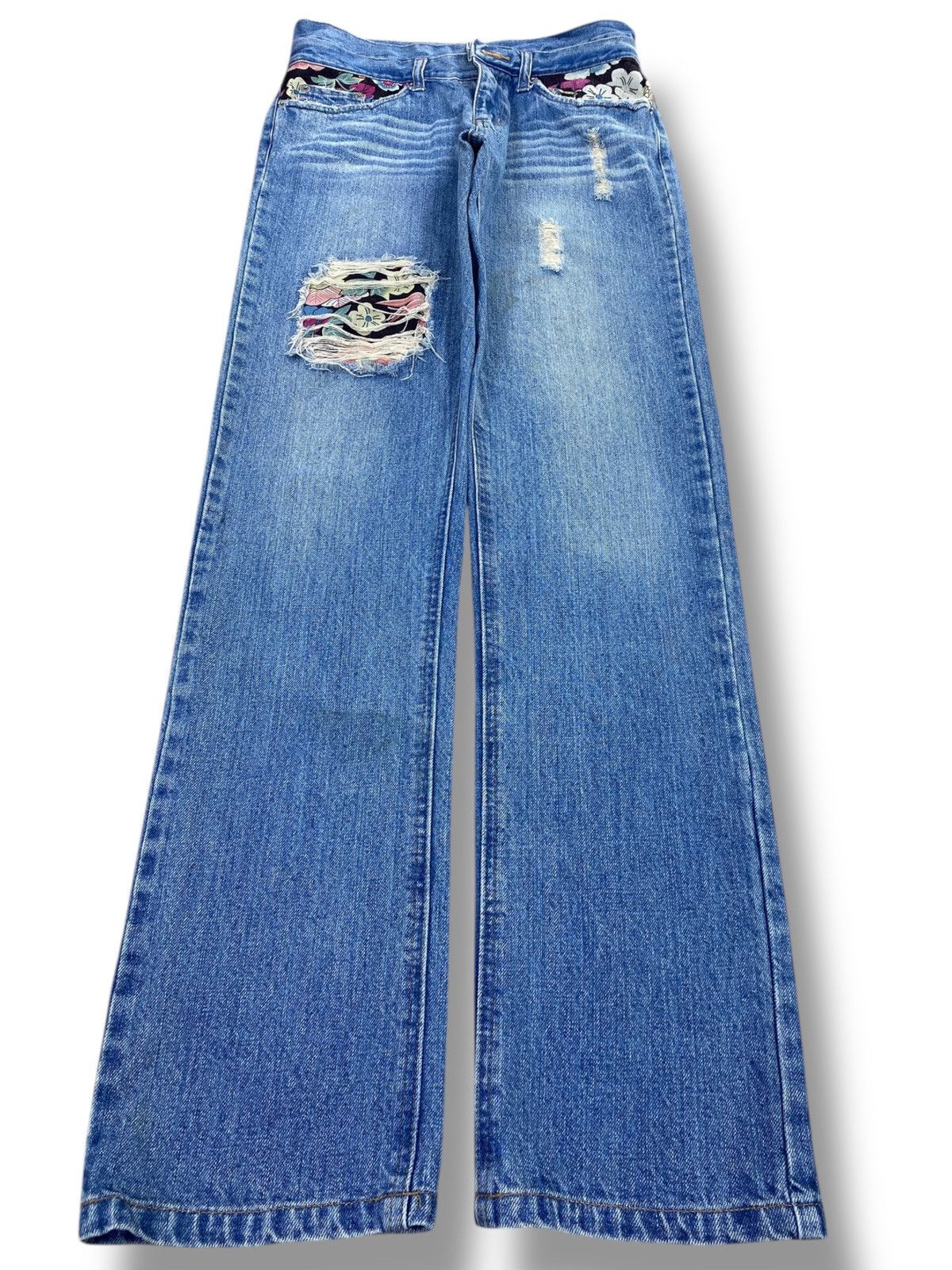 Japanese Brand Japanese Brand Distressed Style Flower Patch Skinny Jeans Size US 28 / EU 44 - 1 Thumbnail