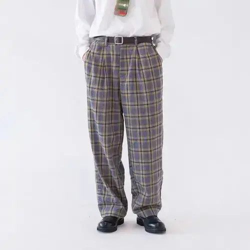 Japanese Brand 20AW Indigo Union Japan Grey Checked Wool Blended Pants Size US 32 / EU 48 - 4 Thumbnail