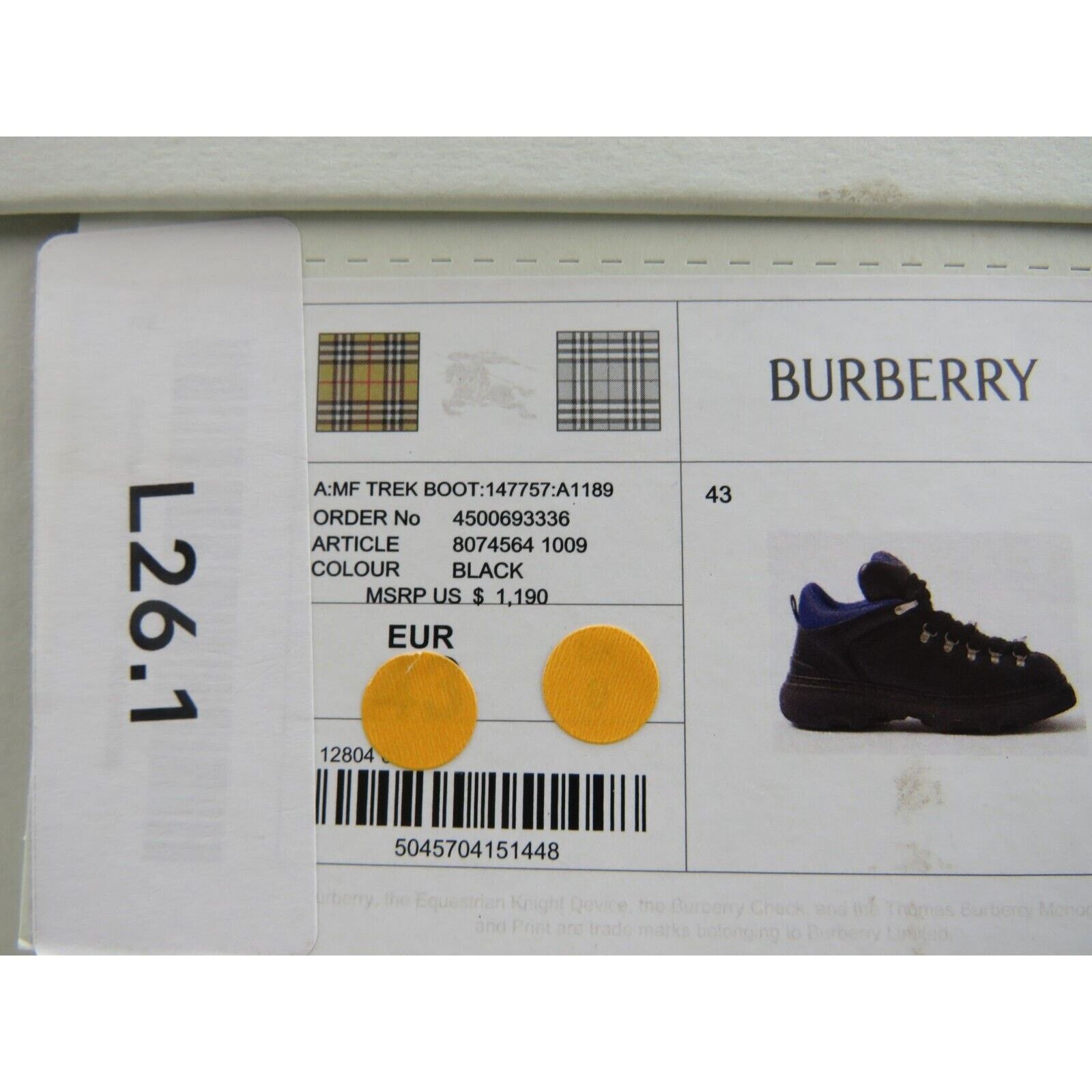 Burberry BURBERRY TREK BLACK LEATHER LACE HIKING BOOTS US 13 46 ITL Size US 13 / EU 46 - 20 Thumbnail
