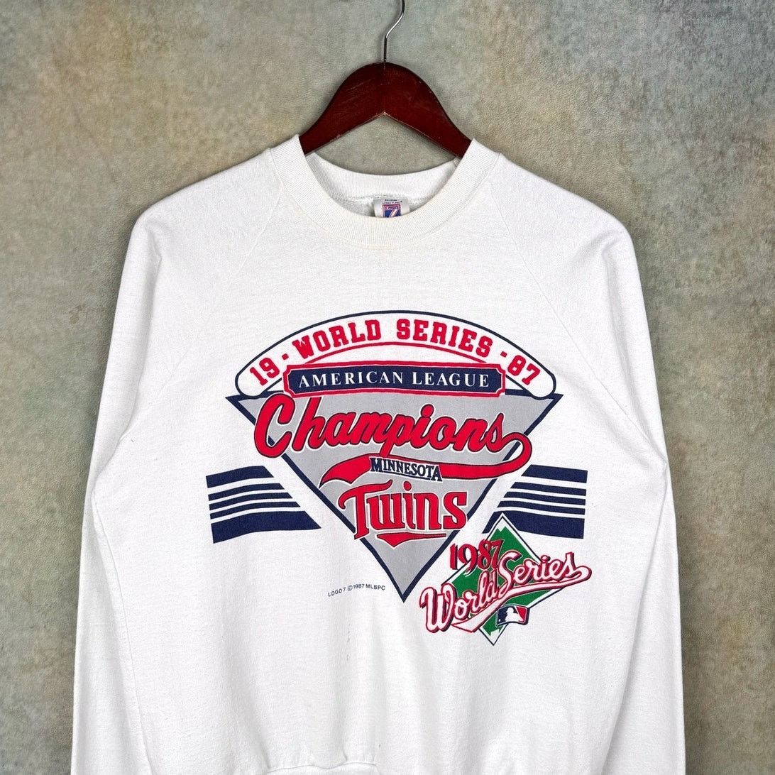 Logo 7 × MLB × Vintage VTG 1987 Minnesota Twins World Series Sweatshirt M White Size US M / EU 48-50 / 2 - 2 Thumbnail